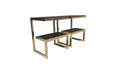 Gold 23 Karat G- Side Tables Maison Jansen, Mid-Century Modern
