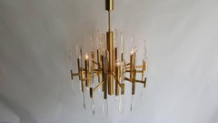 Brass Chandelier by Gaetano Sciolari