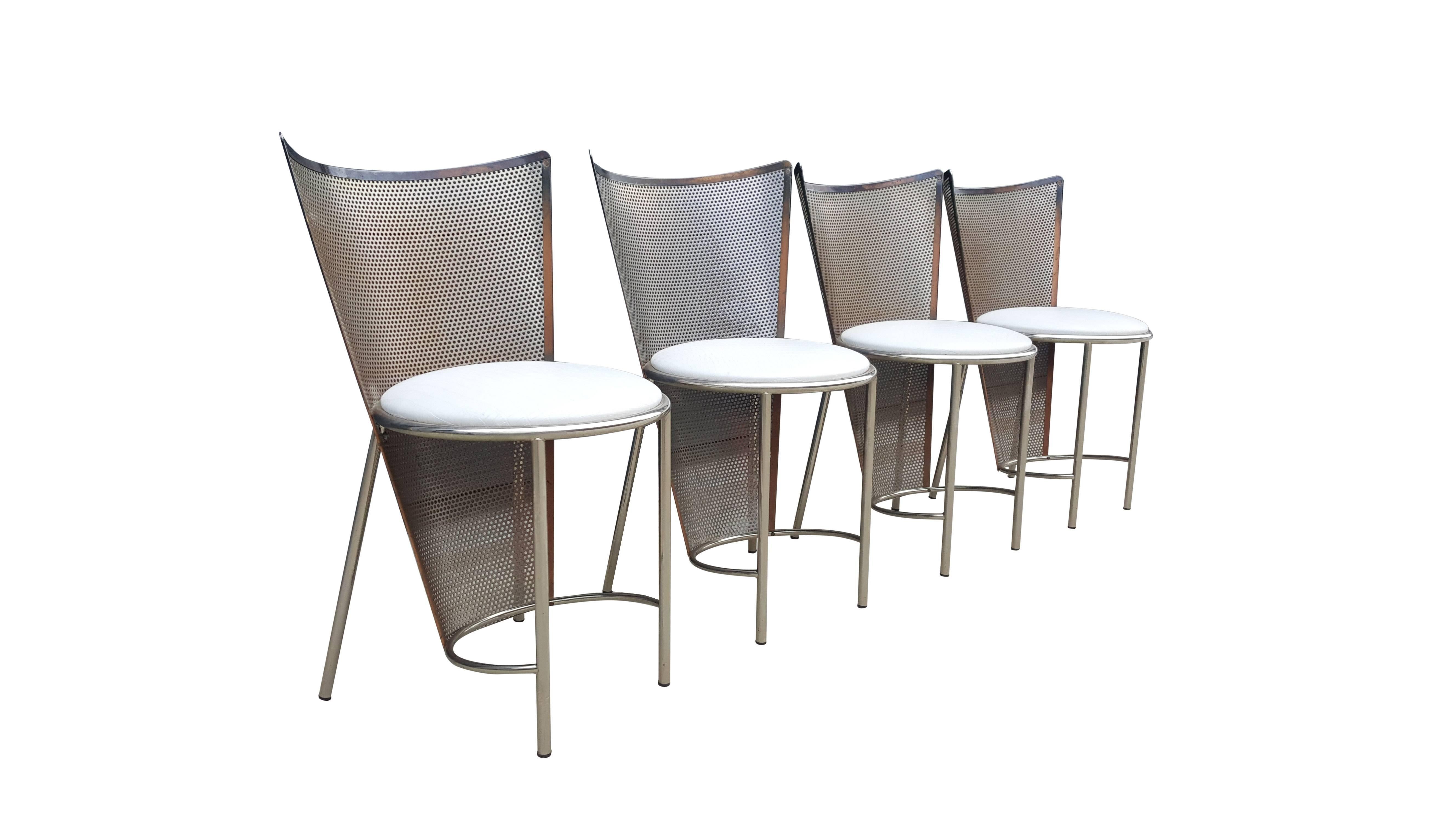 Belgian Set of Four Chairs, Belgo Chrome, World Expo, Mid-Century Modern For Sale
