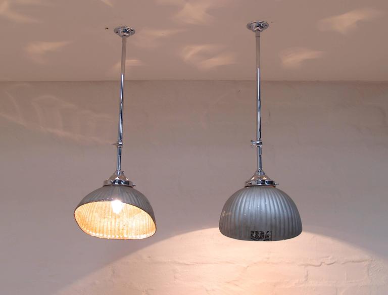 Gecoray Mercury Glass Industrial Shop Lights England Circa 1930
