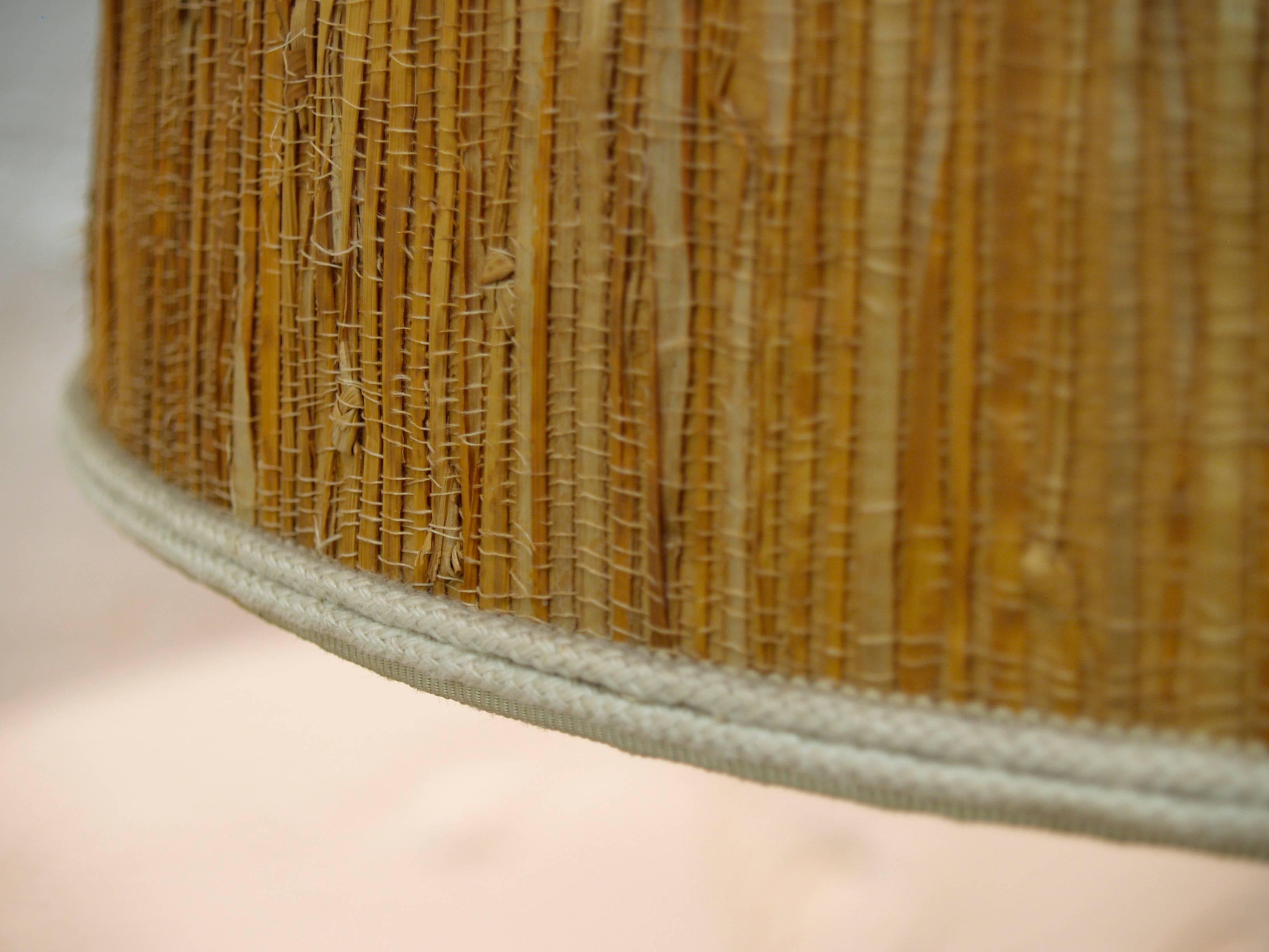 Zaccagnini Lamp with Original Grass Shade, Italy, circa 1940 2