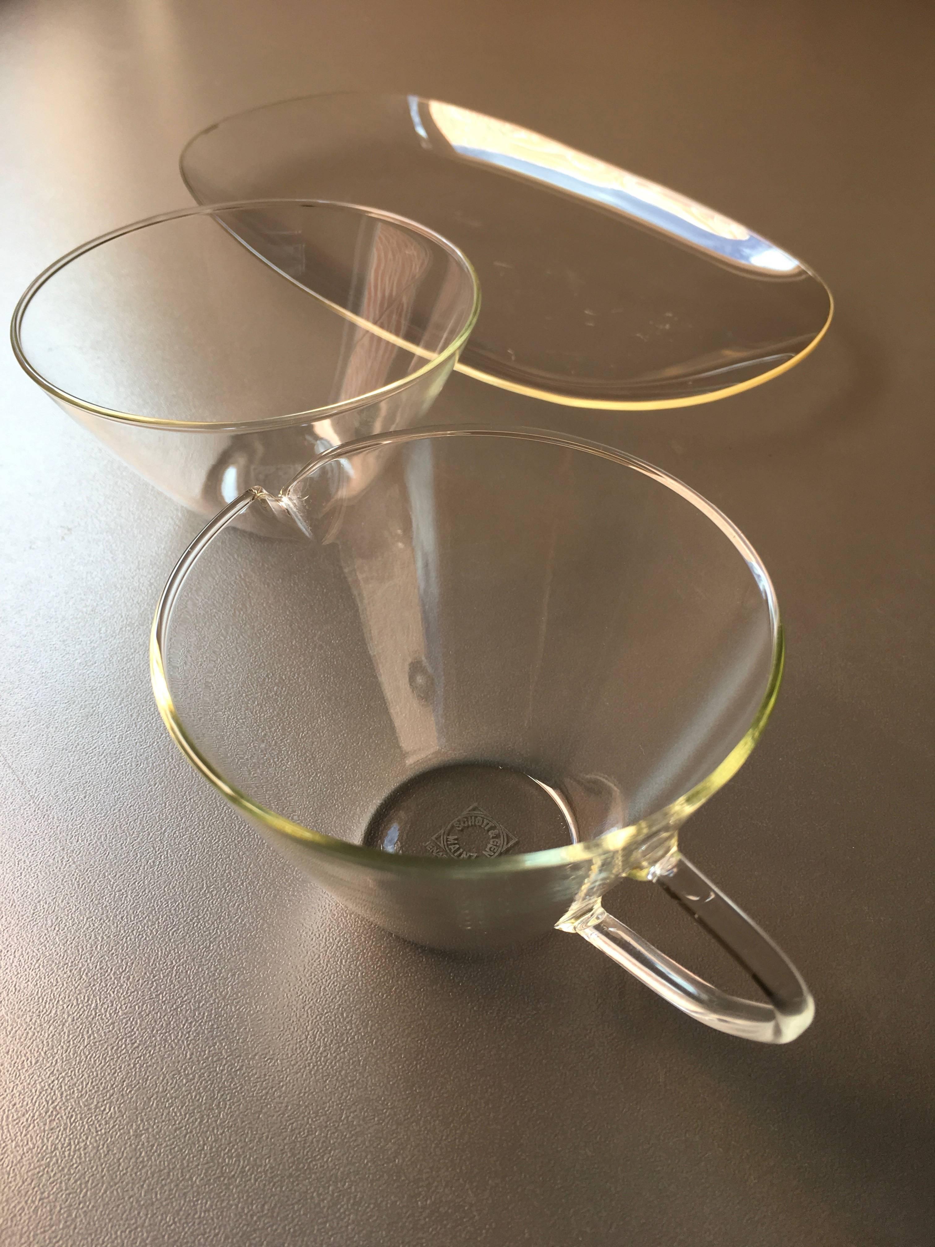 Wagenfeld Bauhaus-Glas-Teeservice:: Deutschland:: 1957 (Mitte des 20. Jahrhunderts)