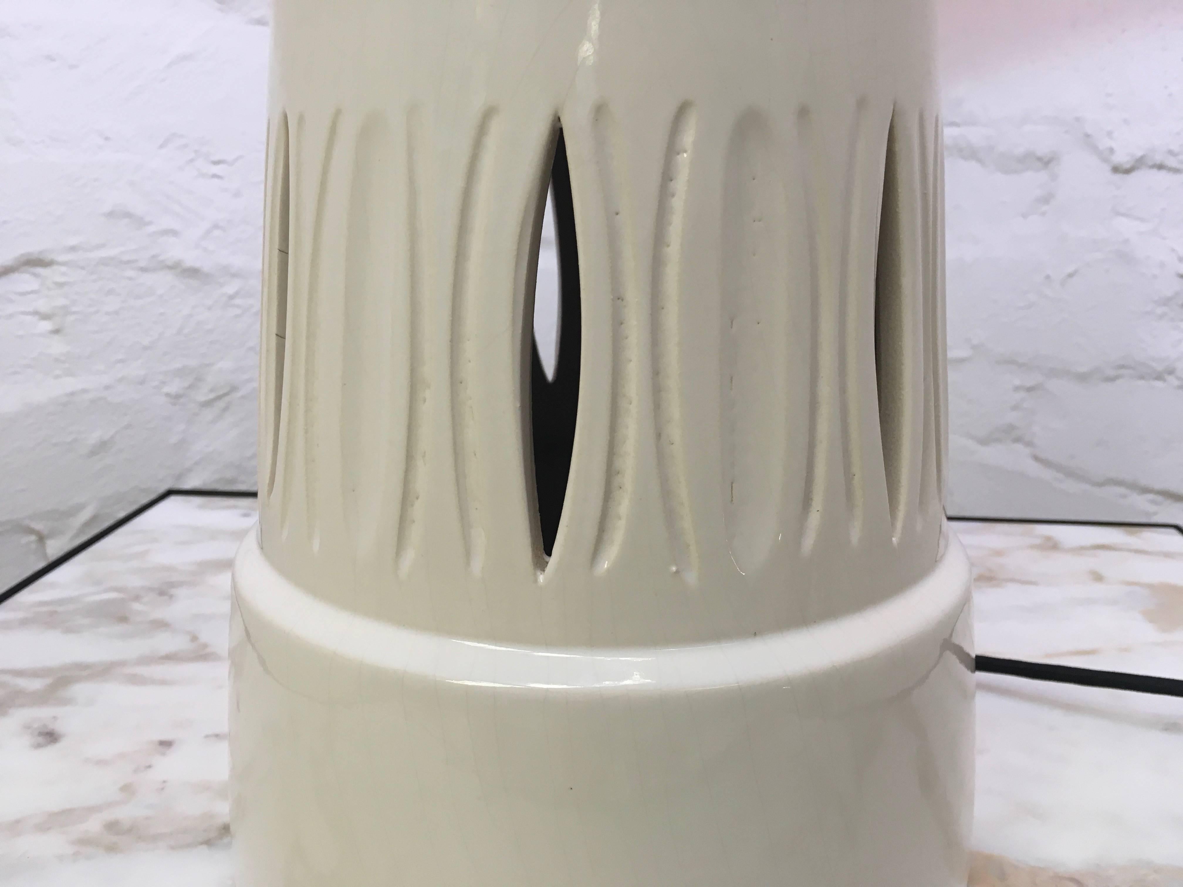 Australian Huge Hand Decorated Ellis Pottery Ceramic Lamp Melbourne, 1960s