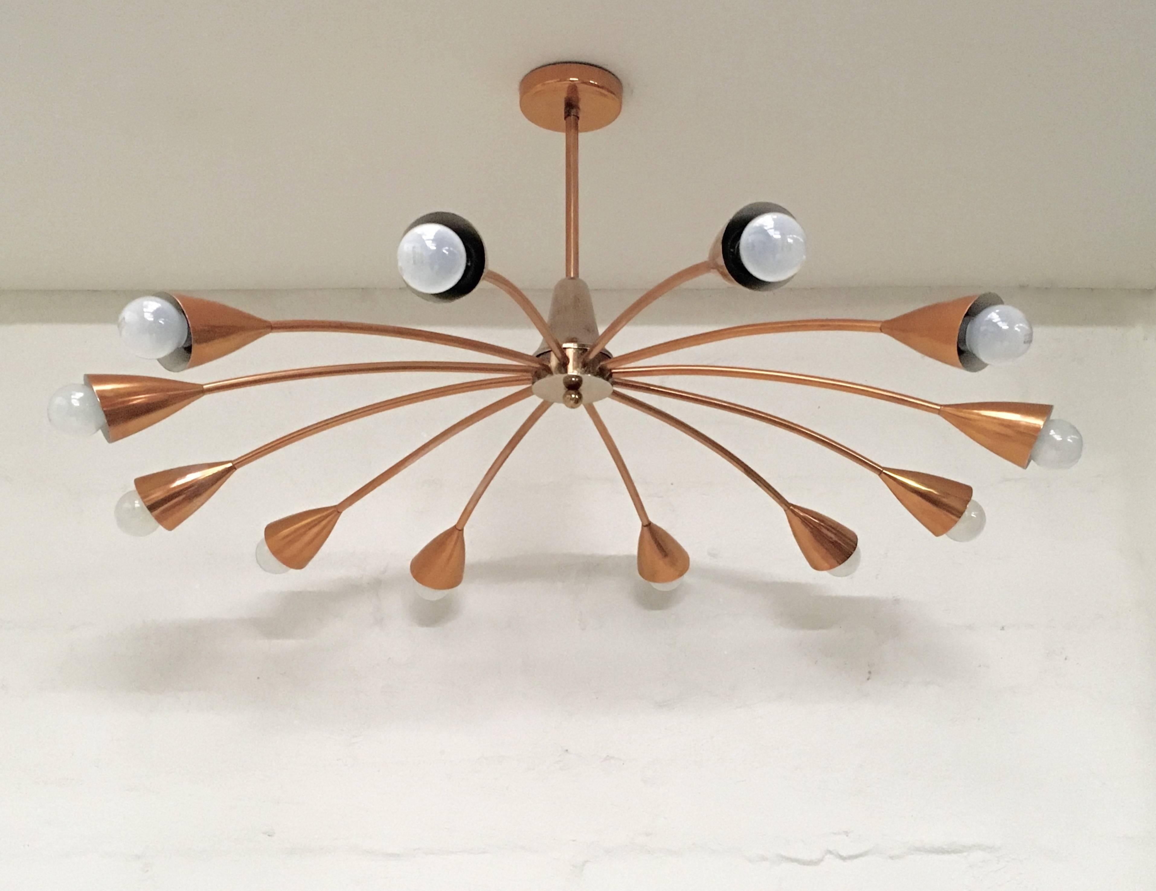 Australian Brown Evans and Co. 'BECO' Copper Chandelier for Anatol Kagan, Melbourne 1950s