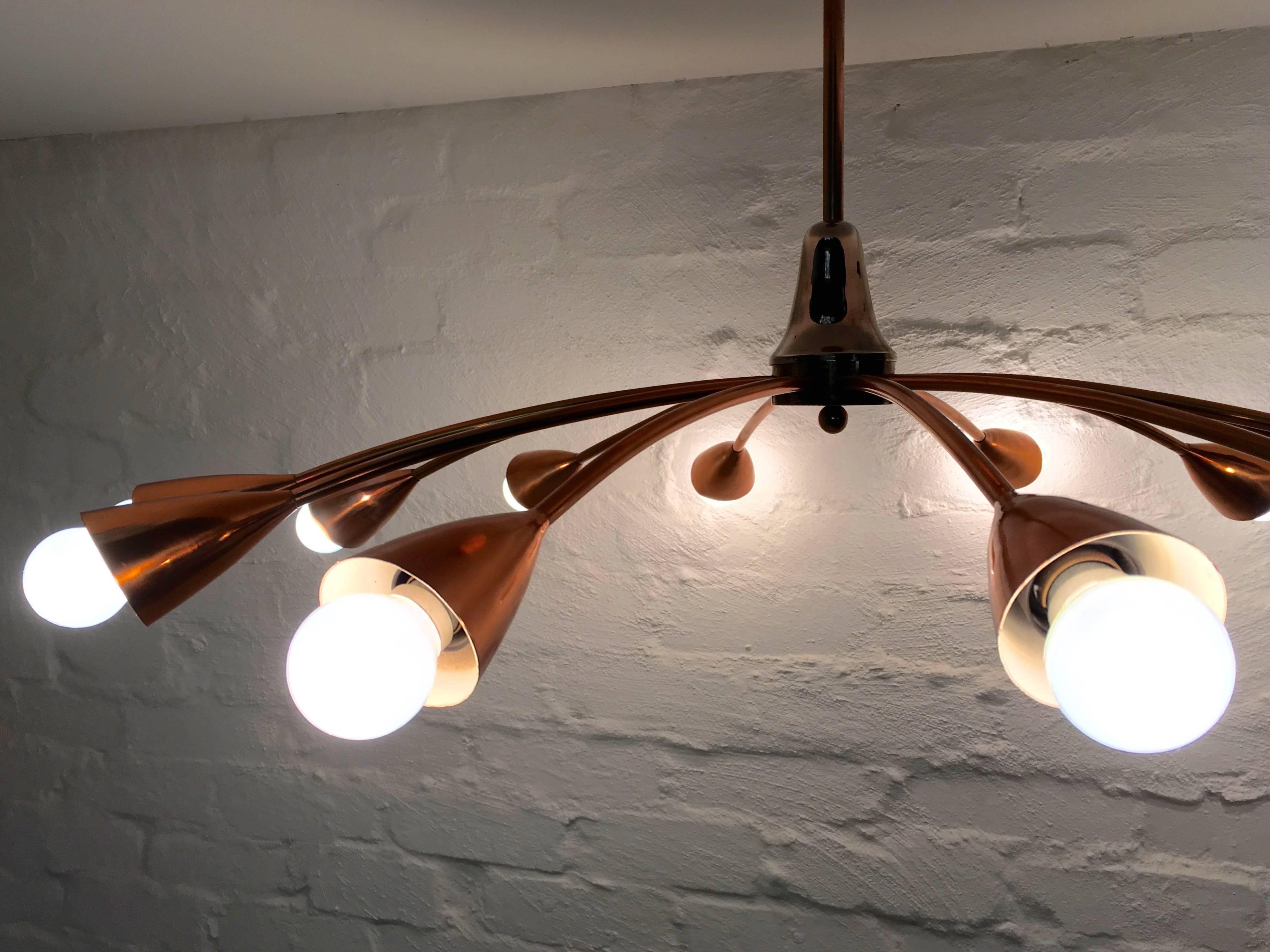 Brown Evans and Co. 'BECO' Copper Chandelier for Anatol Kagan, Melbourne 1950s 2