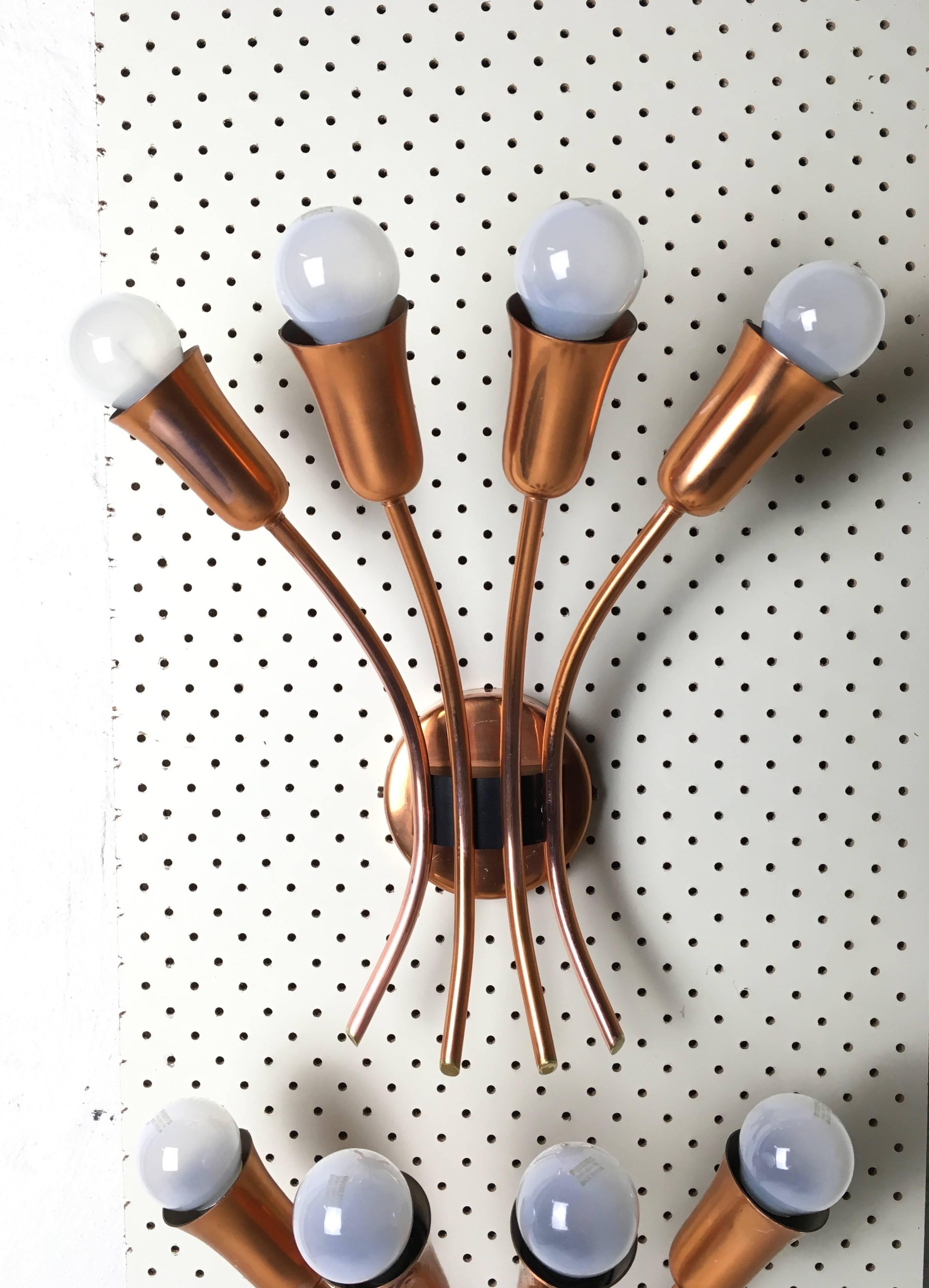 Mid-20th Century Brown Evans and Co. 'BECO' Copper Wall Sconces for Anatol Kagan, Melbourne 1950s