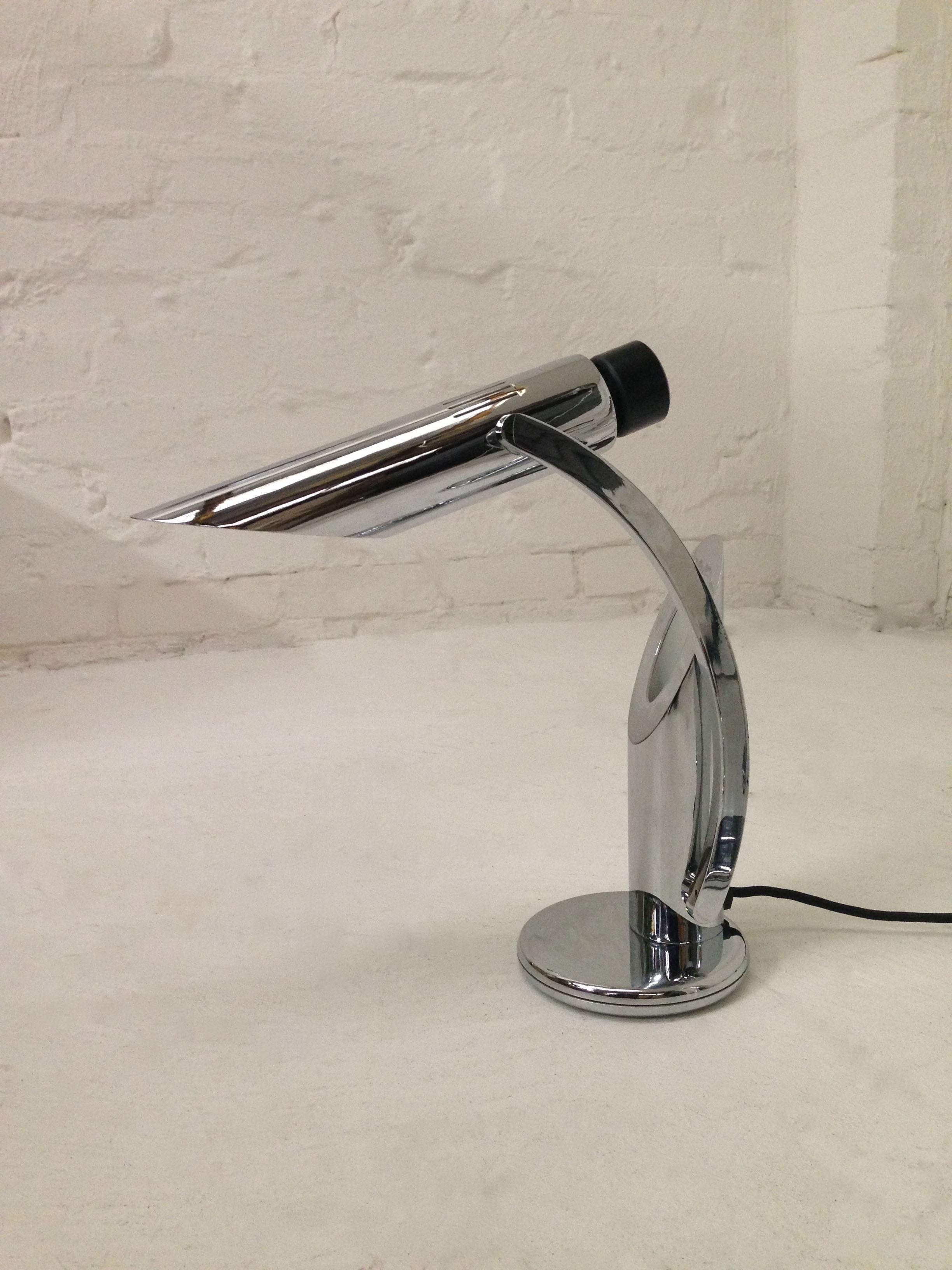 Late 20th Century Futurist 'Tharsis' Chrome Desk Lamp by Fase, 1970s