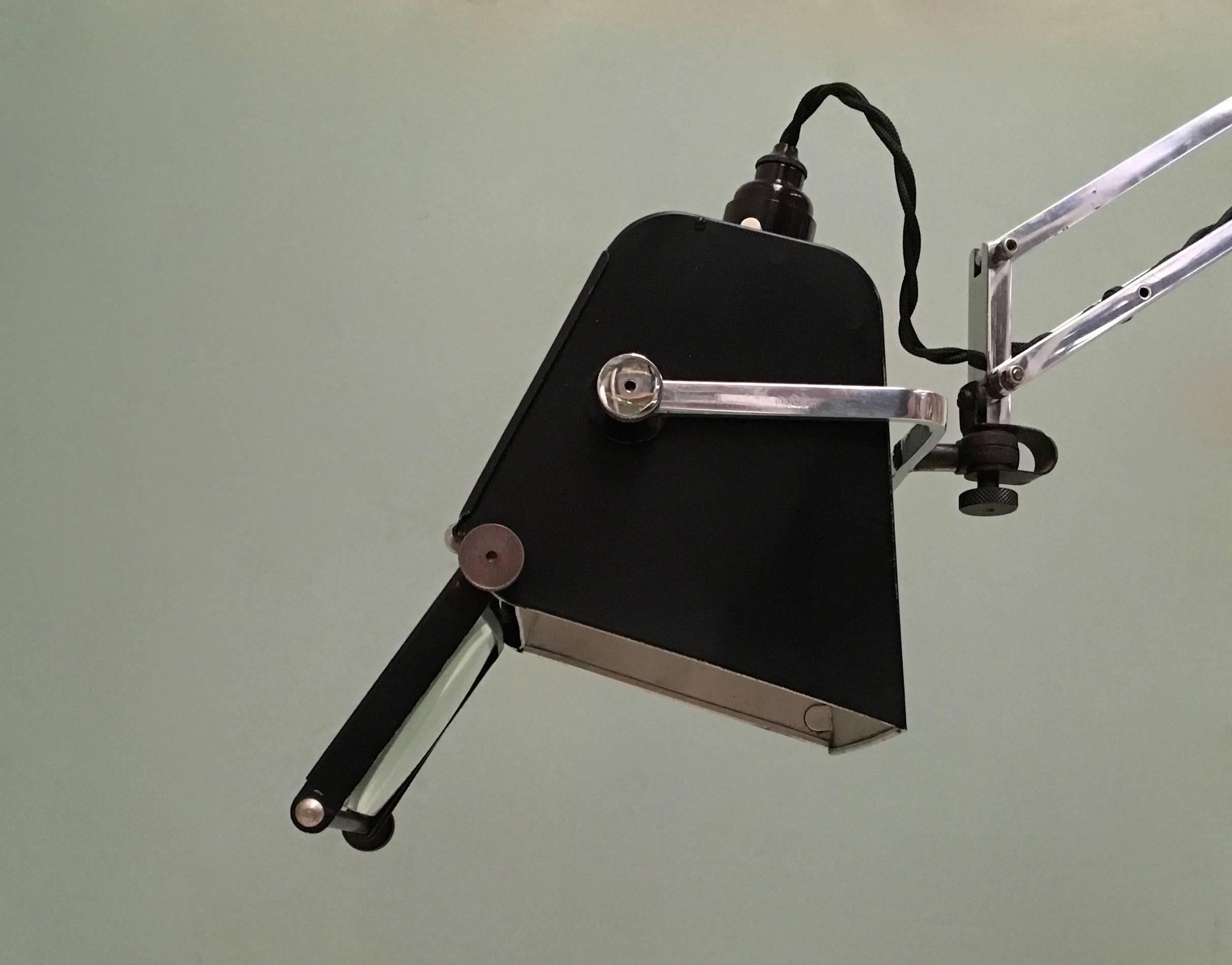 Large Hadrill Horstmann Pluslite Magnifying Industrial Lamp, England, circa 1940 In Good Condition In Melbourne, AU
