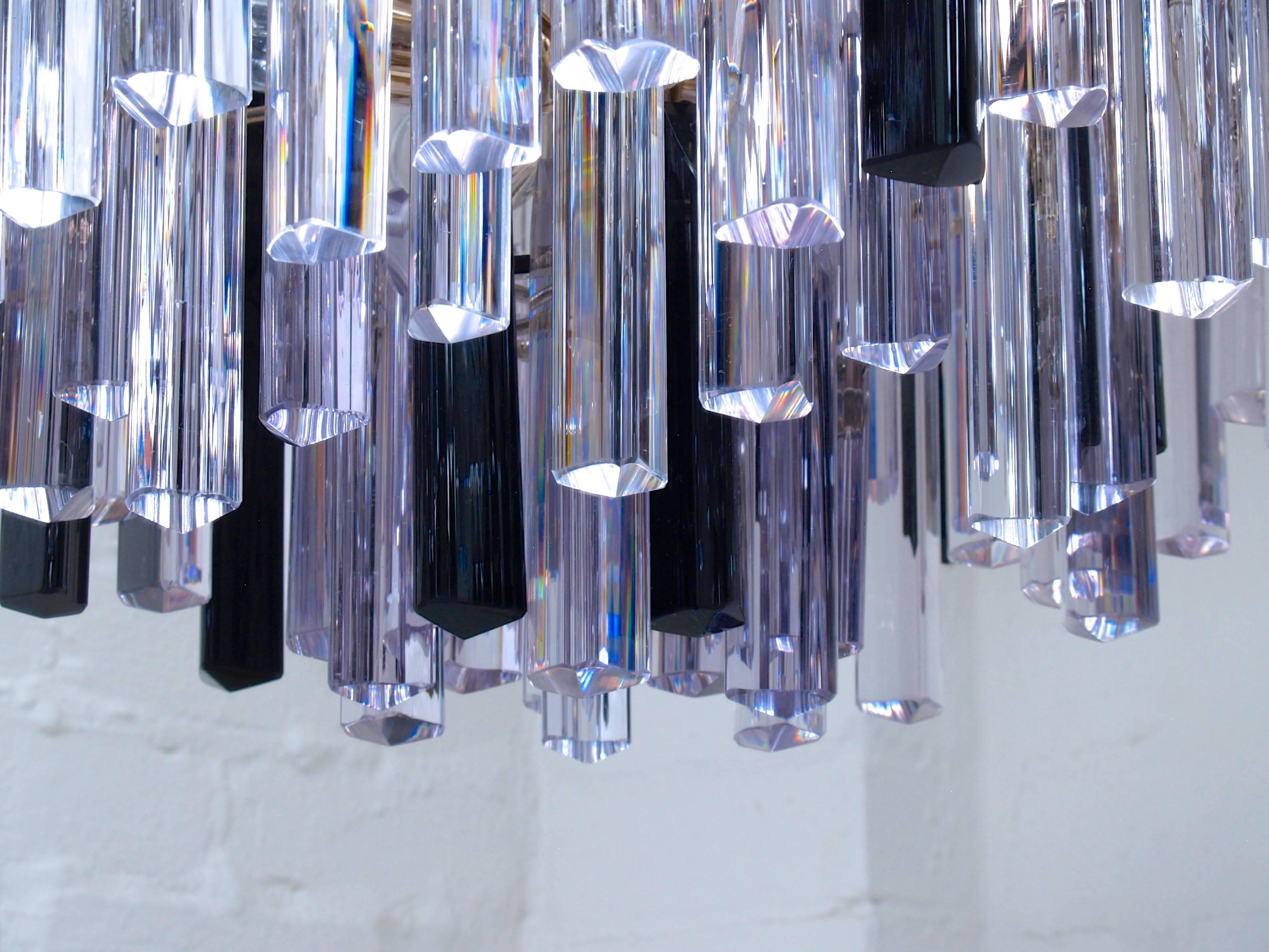 Simply spectacular! A substantial Venini style Bohemia crystal chandelier designed by George Surtees, renowned Hungarian-Australian interior designer whose Sydney design practice flourished from the 1950s through to the early 2000s. 

Note that