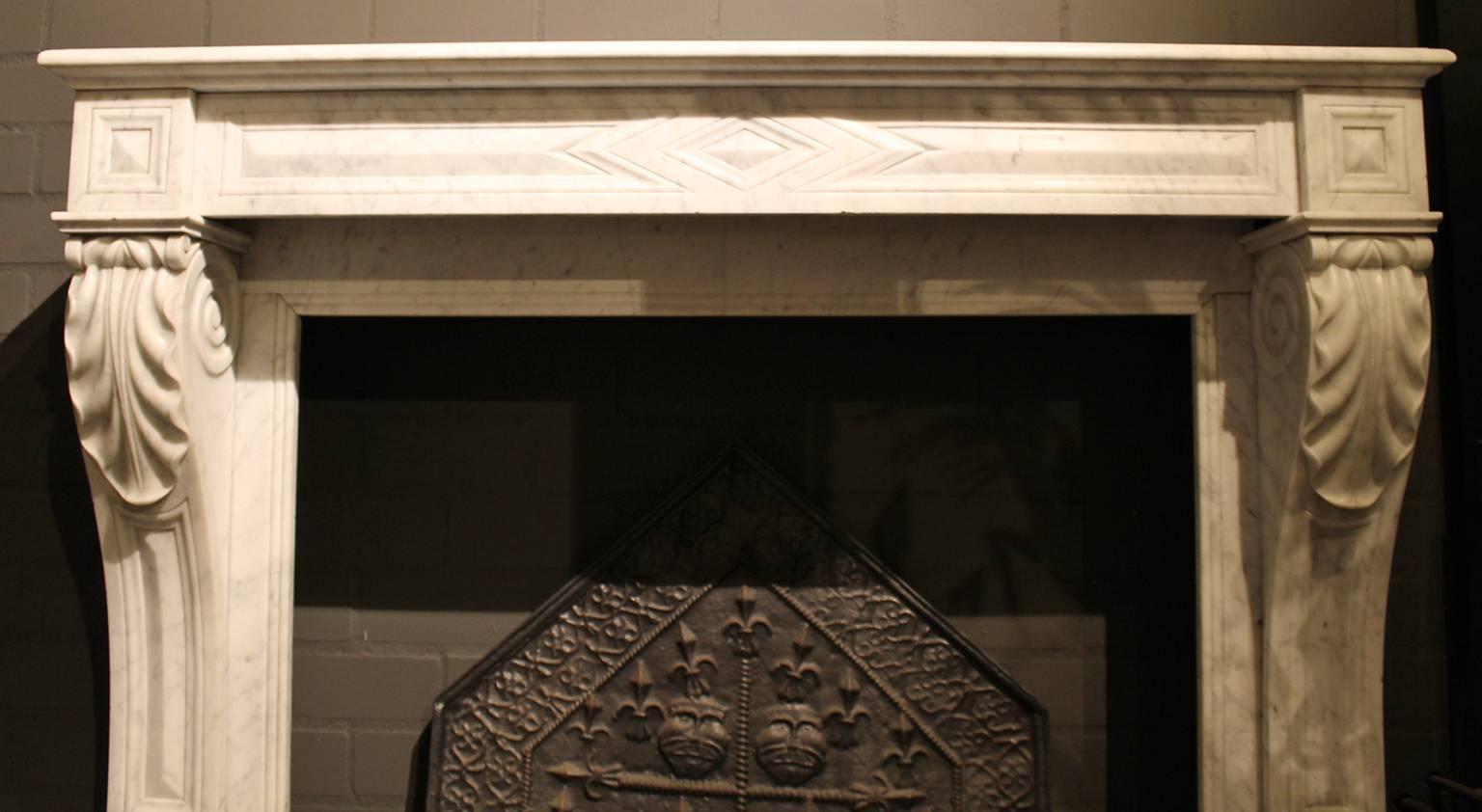 French 19th Century Marble Antique Fireplace mantel