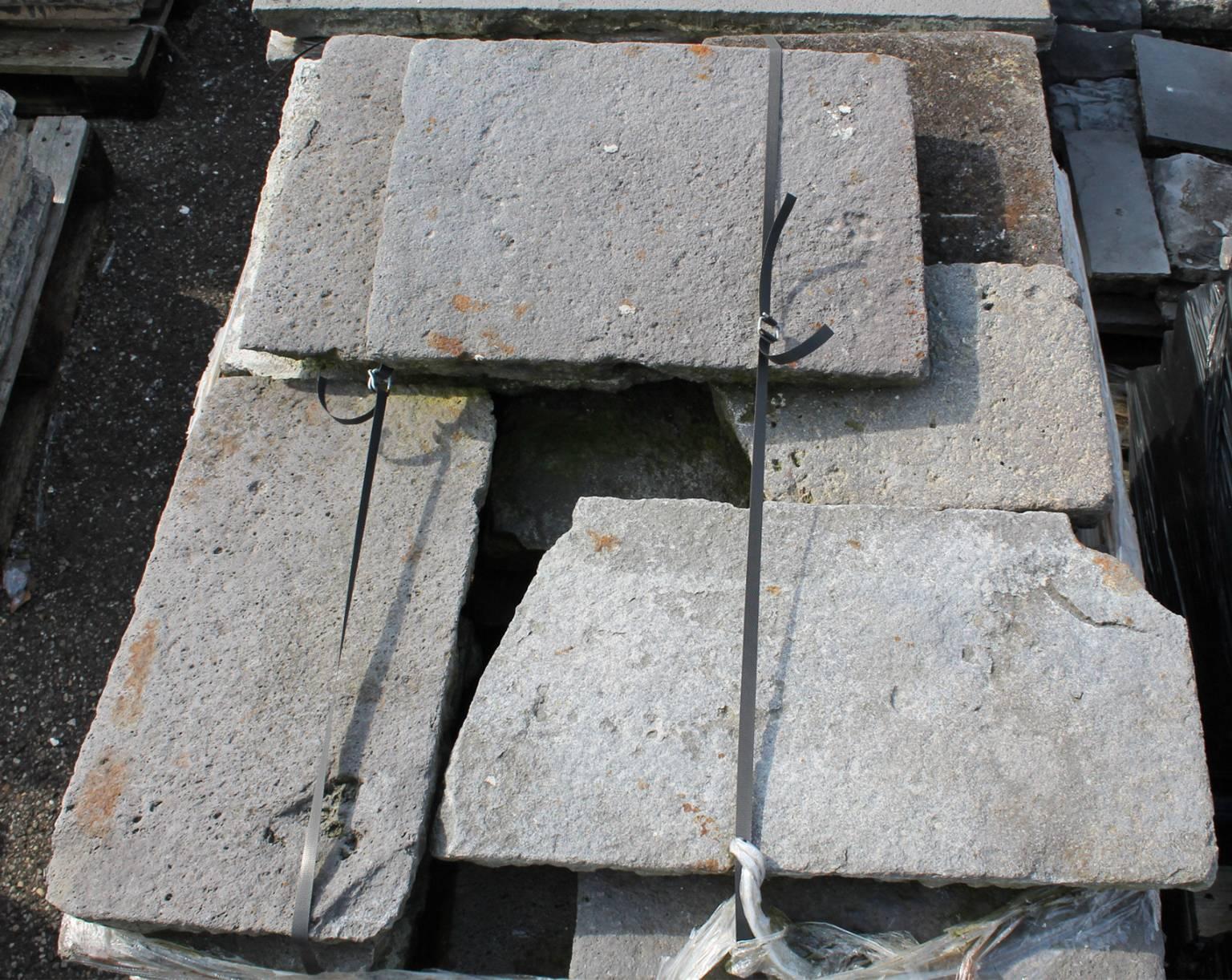 Original and Unique French Antique Lava Stone Dalles In Fair Condition For Sale In Udenhout, NL