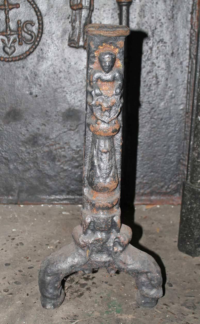 Antique Fireback and Firedogs from 1773 3