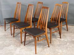 Set of Six 1960s Niels Koefoed Danish Rosewood "Eva" Dining Chairs Mid-Century