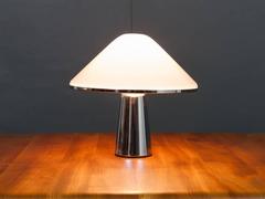 1970s iGuzzini Chrome and Lucite Mushroom Table Lamp