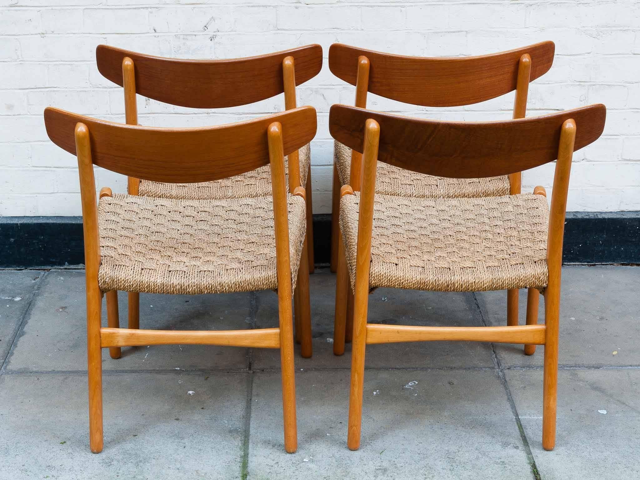 Set of Four 1950s Danish CH-23 Chairs Hans J. Wegner for Carl Hansen & Son In Good Condition In London, GB