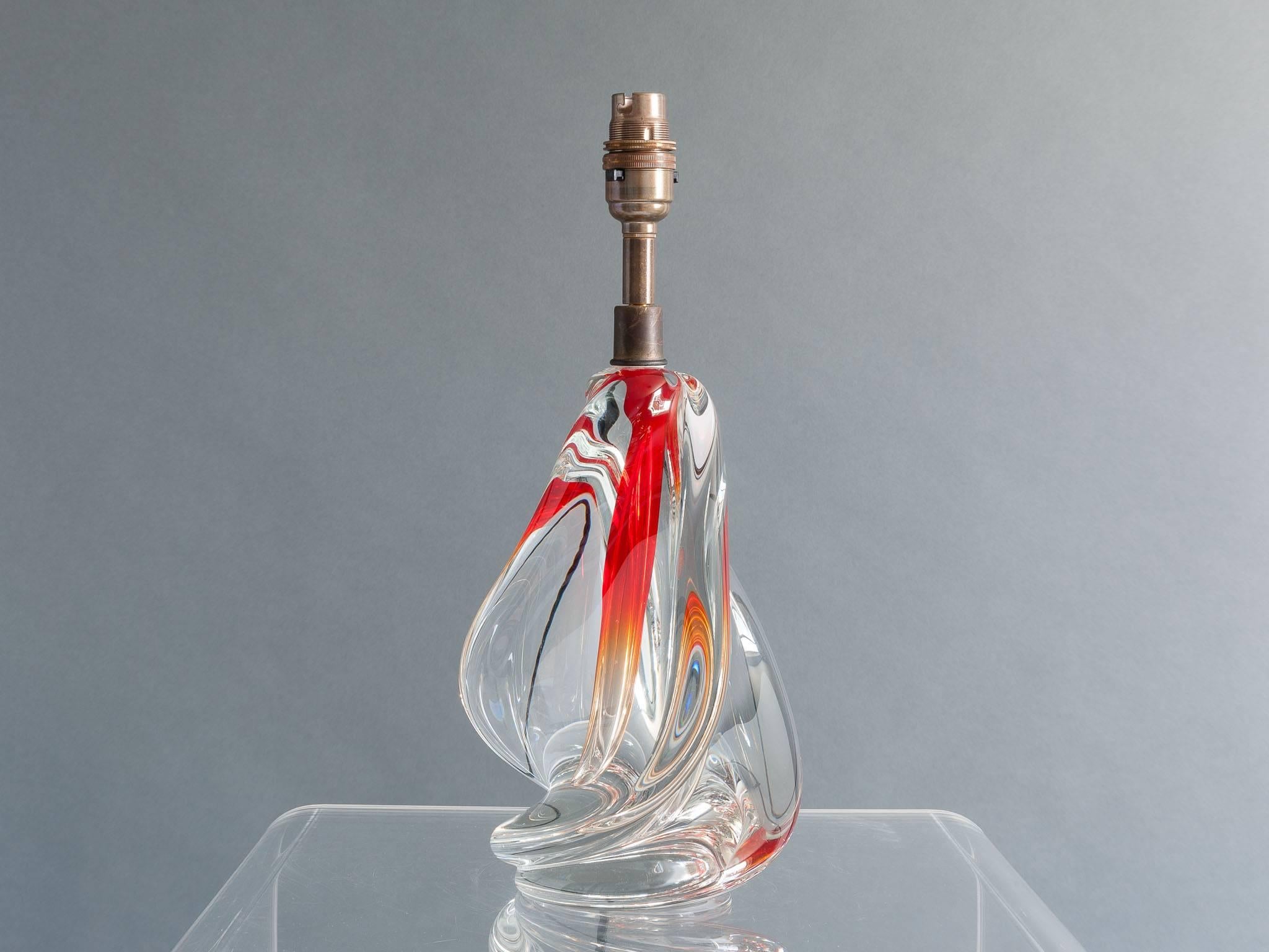1960s Belgium Doyen Crystal Handblown Lamp Base 1