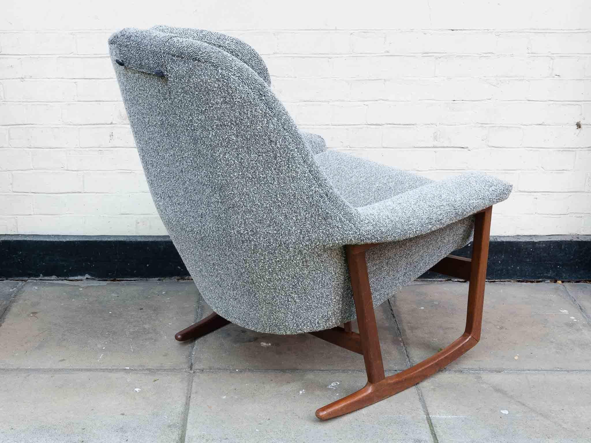Beveled 1960s Danish Teak and Bute Rocking Chair