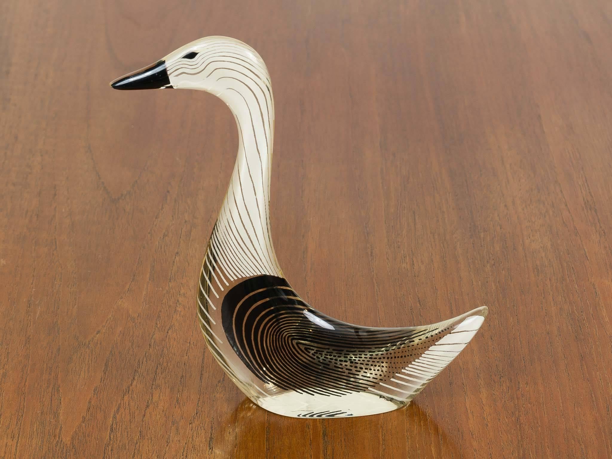 1970s Brazilian Midcentury Abraham Palatnik Op Art Kinetic Lucite Goose Figurine 4