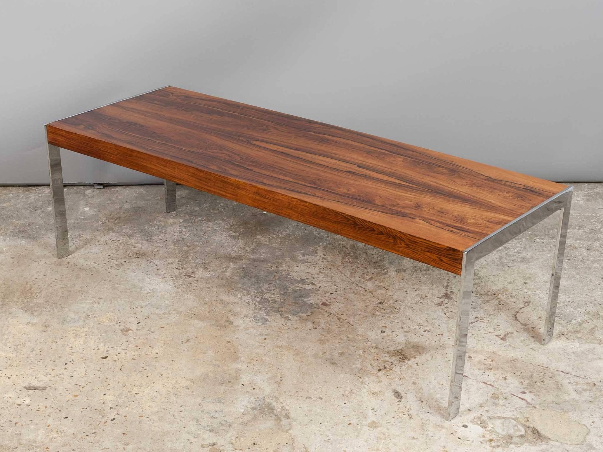 Mid-Century Modern 1960s Midcentury Merrow Associates Rosewood Chrome Coffee Table Richard Young