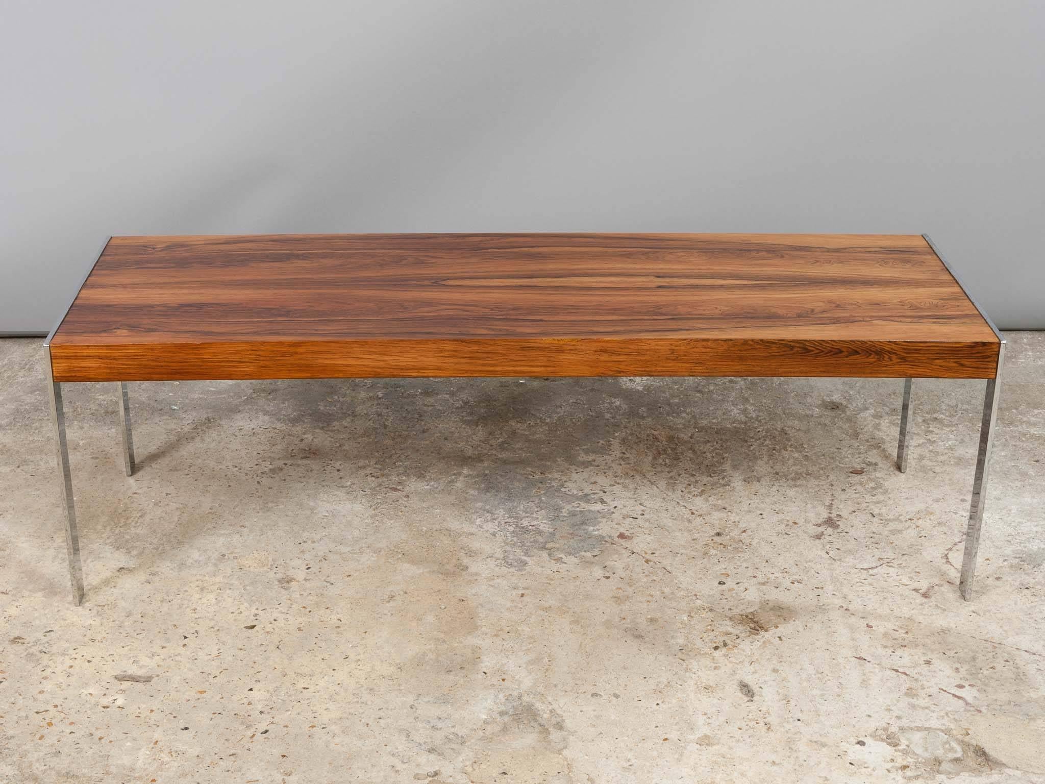 Great Britain (UK) 1960s Midcentury Merrow Associates Rosewood Chrome Coffee Table Richard Young