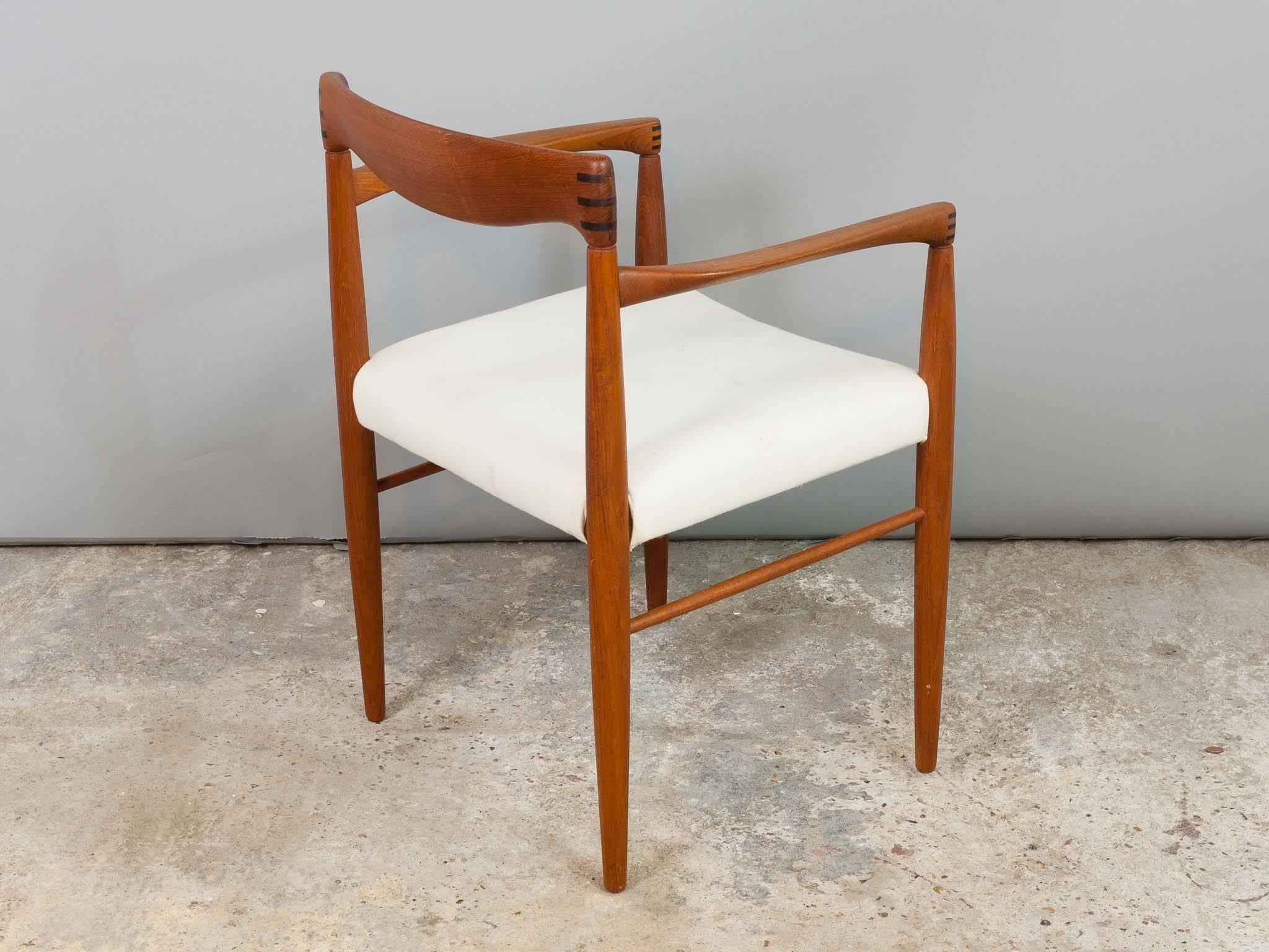 Cotton 1960s H.W. Klein Danish Teak & Rosewood Dining Carver Armchair for Bramin Møbler