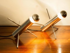 Pair of 1960s Dutch Krekel Cricket Table Lamps by Otto Wasch for RAAK
