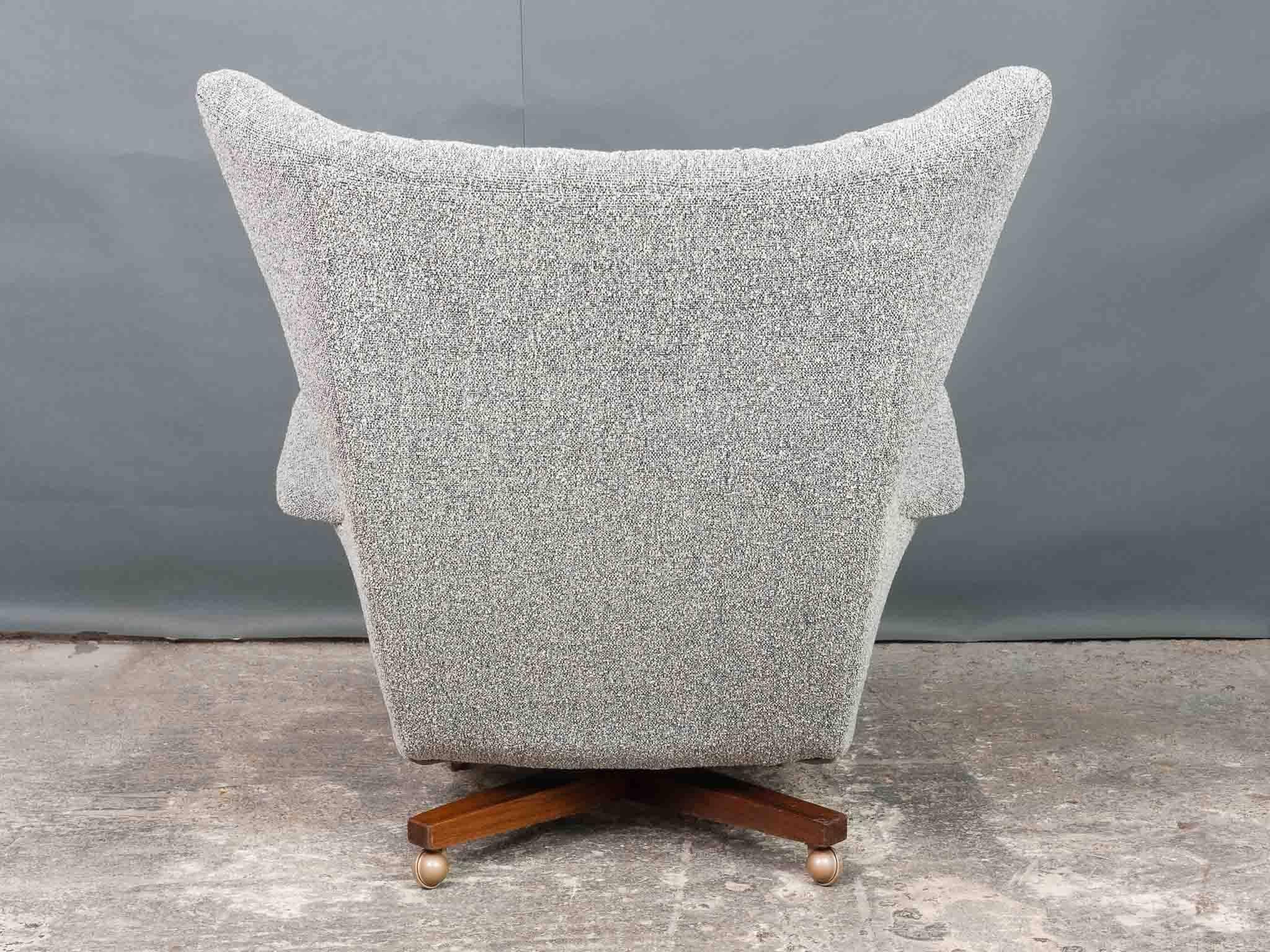 Mid-Century Modern 1960s G Plan ‘Most Comfortable Chair in the World’ 6250 Swivel Wingback Armchair
