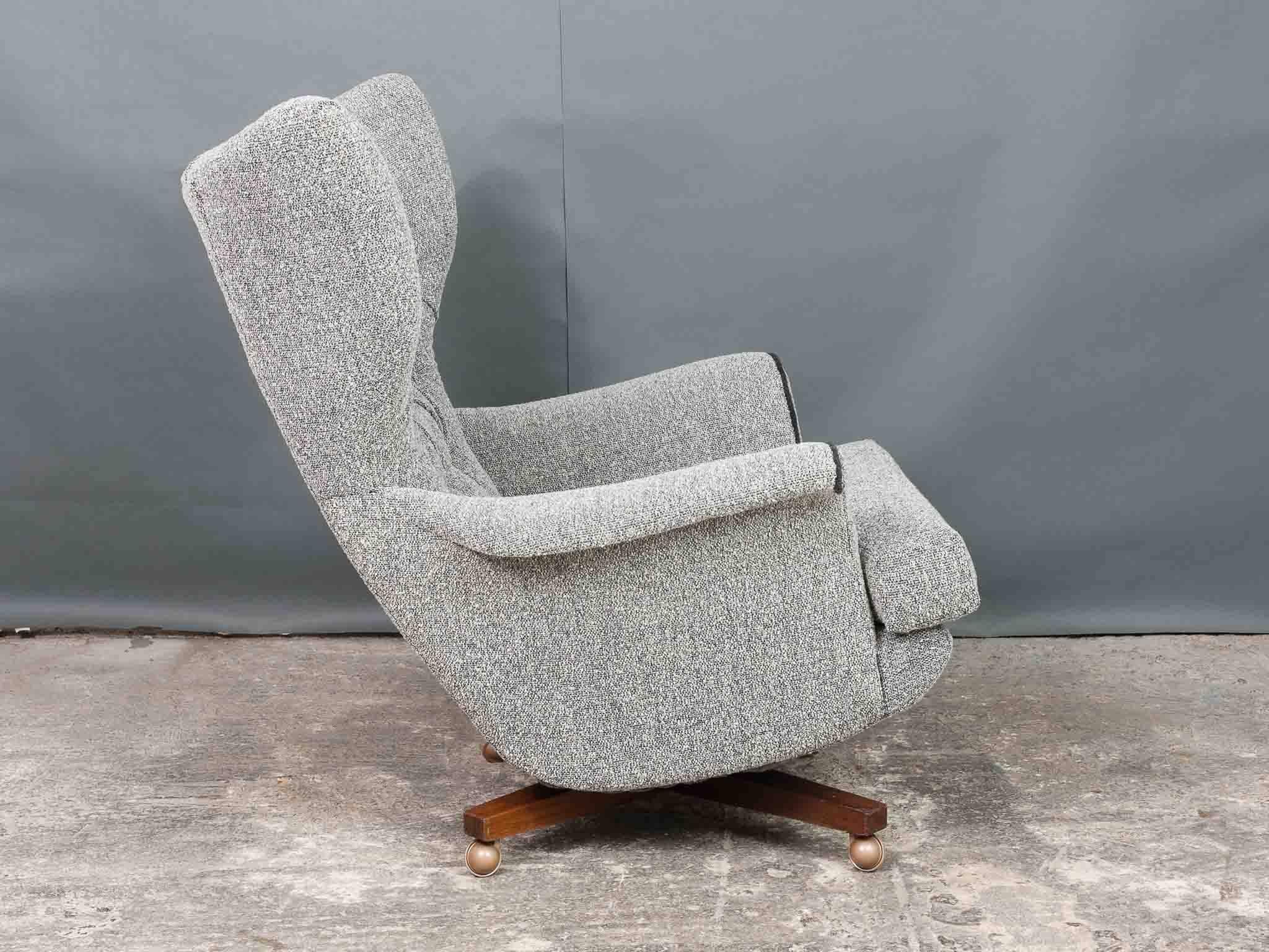 British 1960s G Plan ‘Most Comfortable Chair in the World’ 6250 Swivel Wingback Armchair
