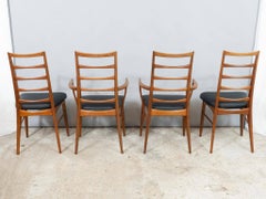 Set of 8 Danish Teak Ladder Back Niels Koefoed Dining Chairs, Koefoed Hornslet