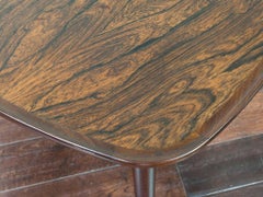 1960s Danish Midcentury Rosewood Three-Legged Triangular Coffee Side Table