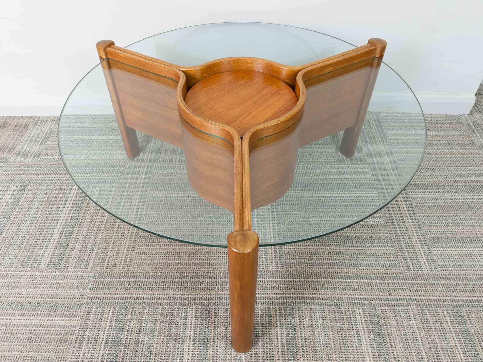 20th Century 1960s Nathan Plywood and Glass Coffee Table