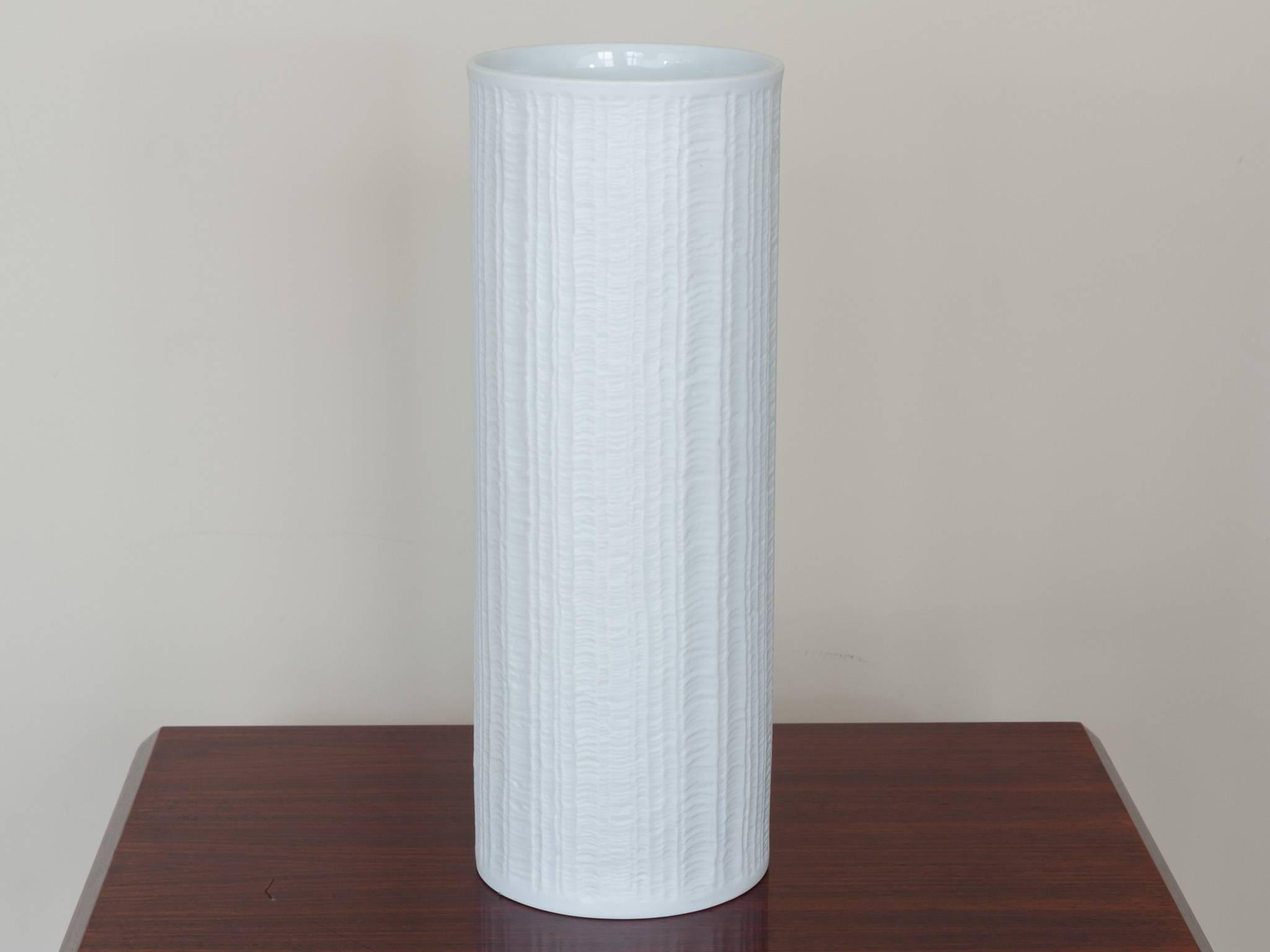 Mid-Century Modern 1960s Hutschenreuther Matte White Porcelain Vase