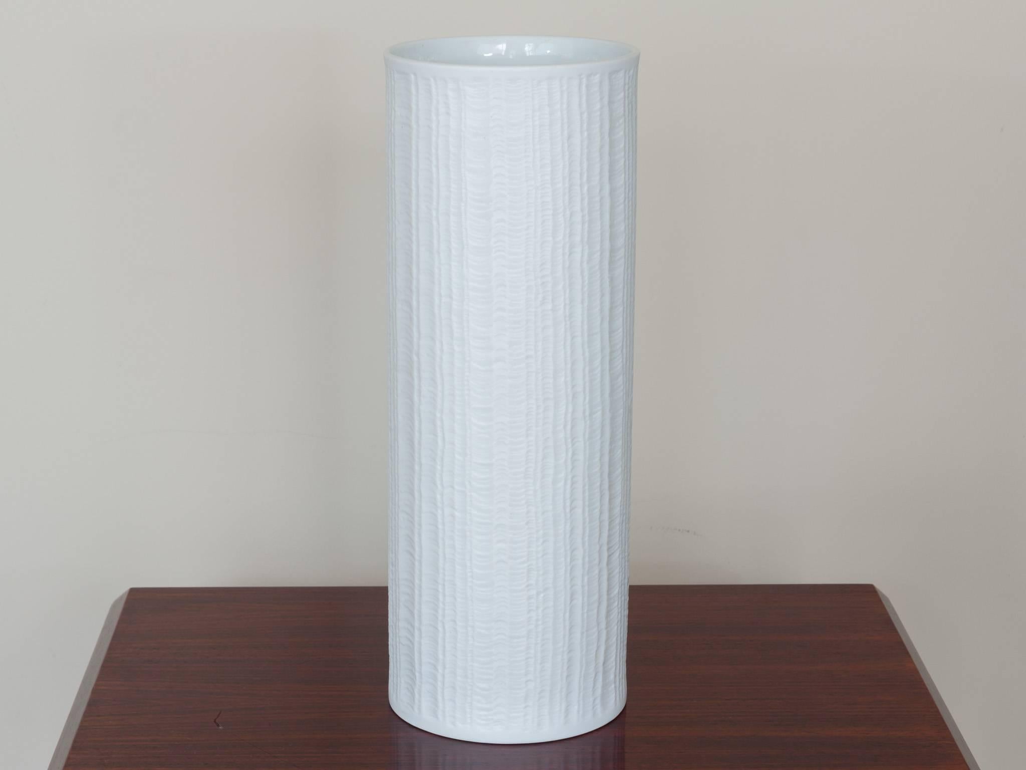 German 1960s Hutschenreuther Matte White Porcelain Vase