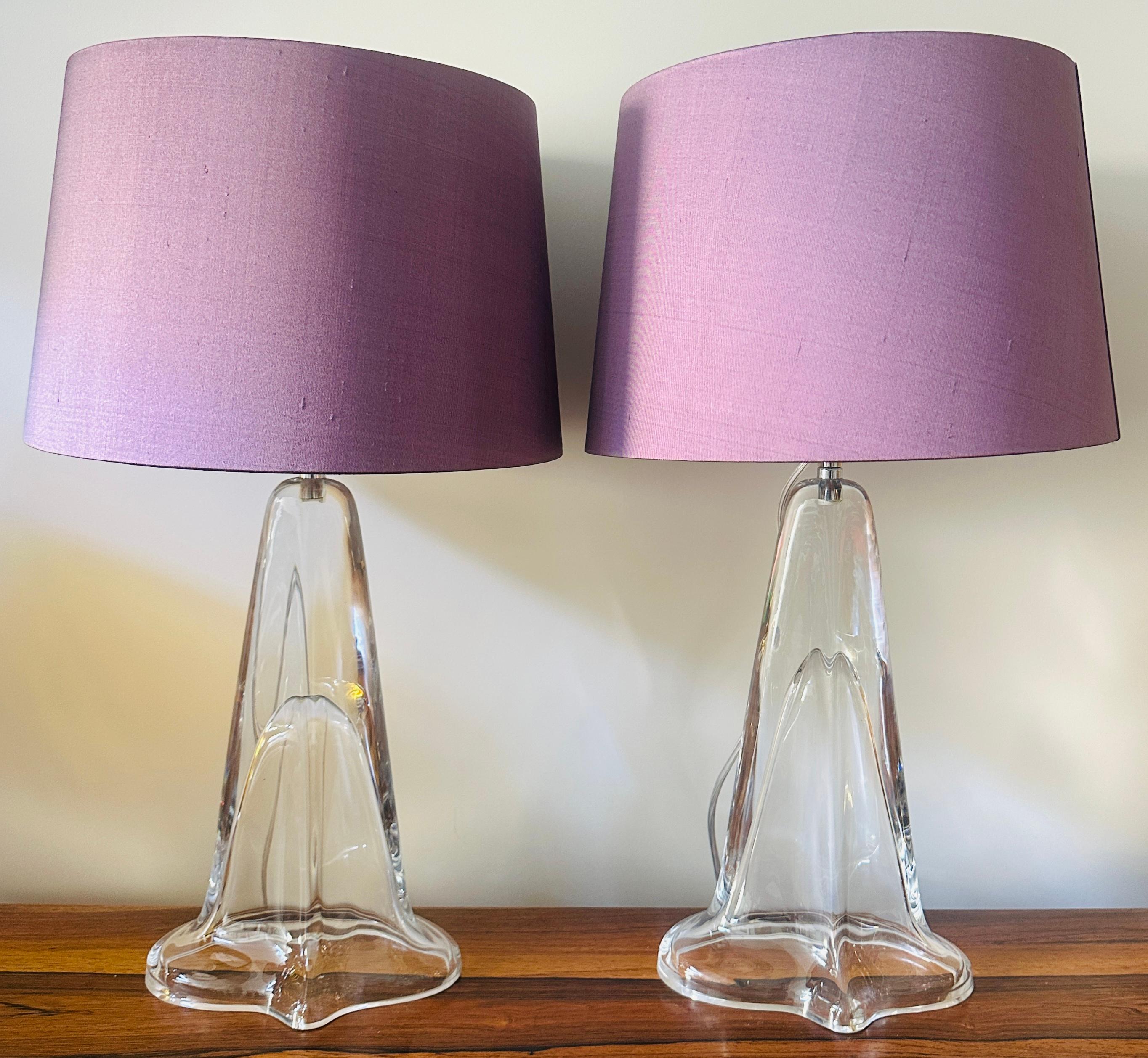 Paire de lampes de table en cristal ovale transparent Peill & Putzler des années 1970 en vente 2