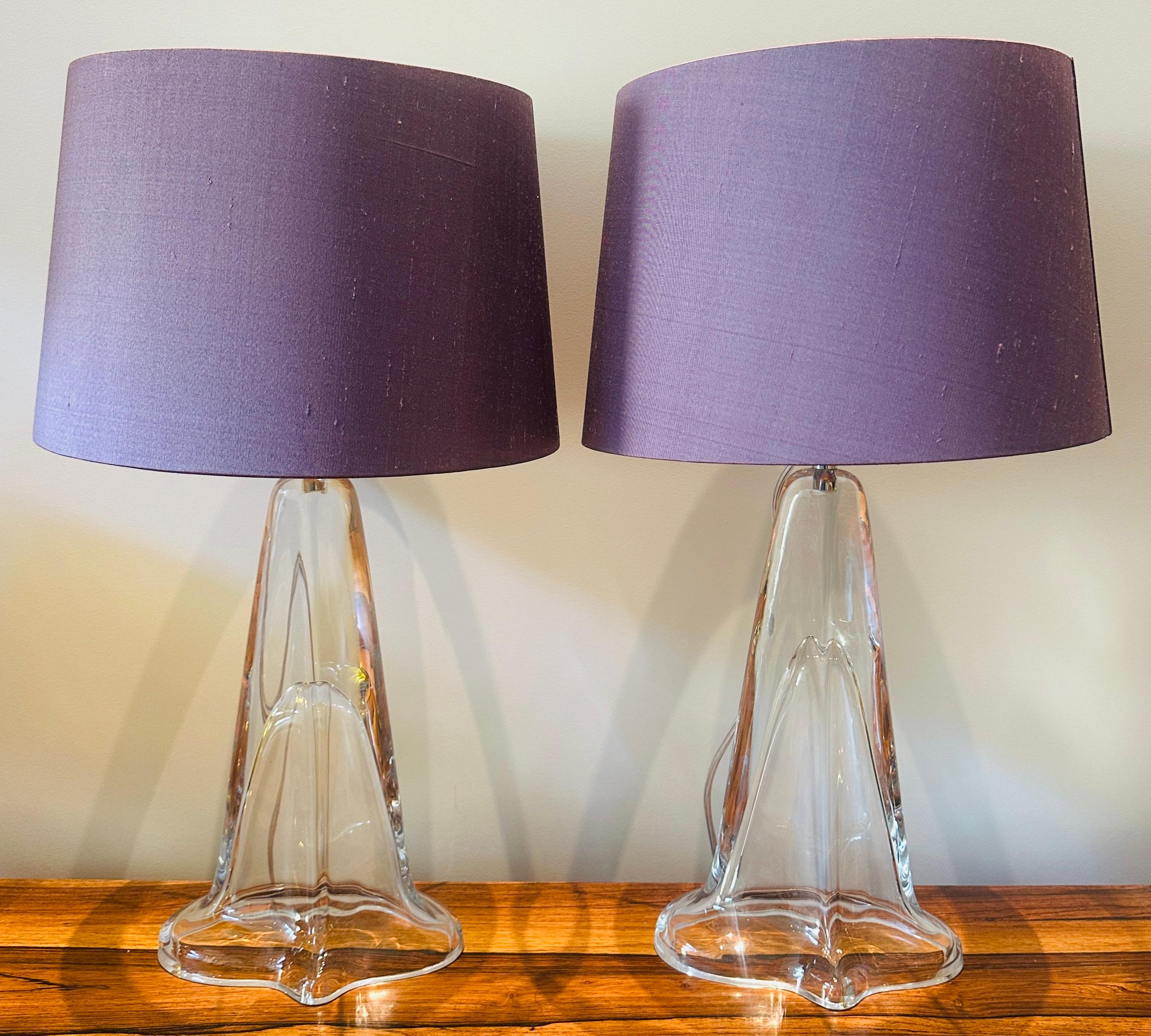 Paire de lampes de table en cristal ovale transparent Peill & Putzler des années 1970 en vente 3