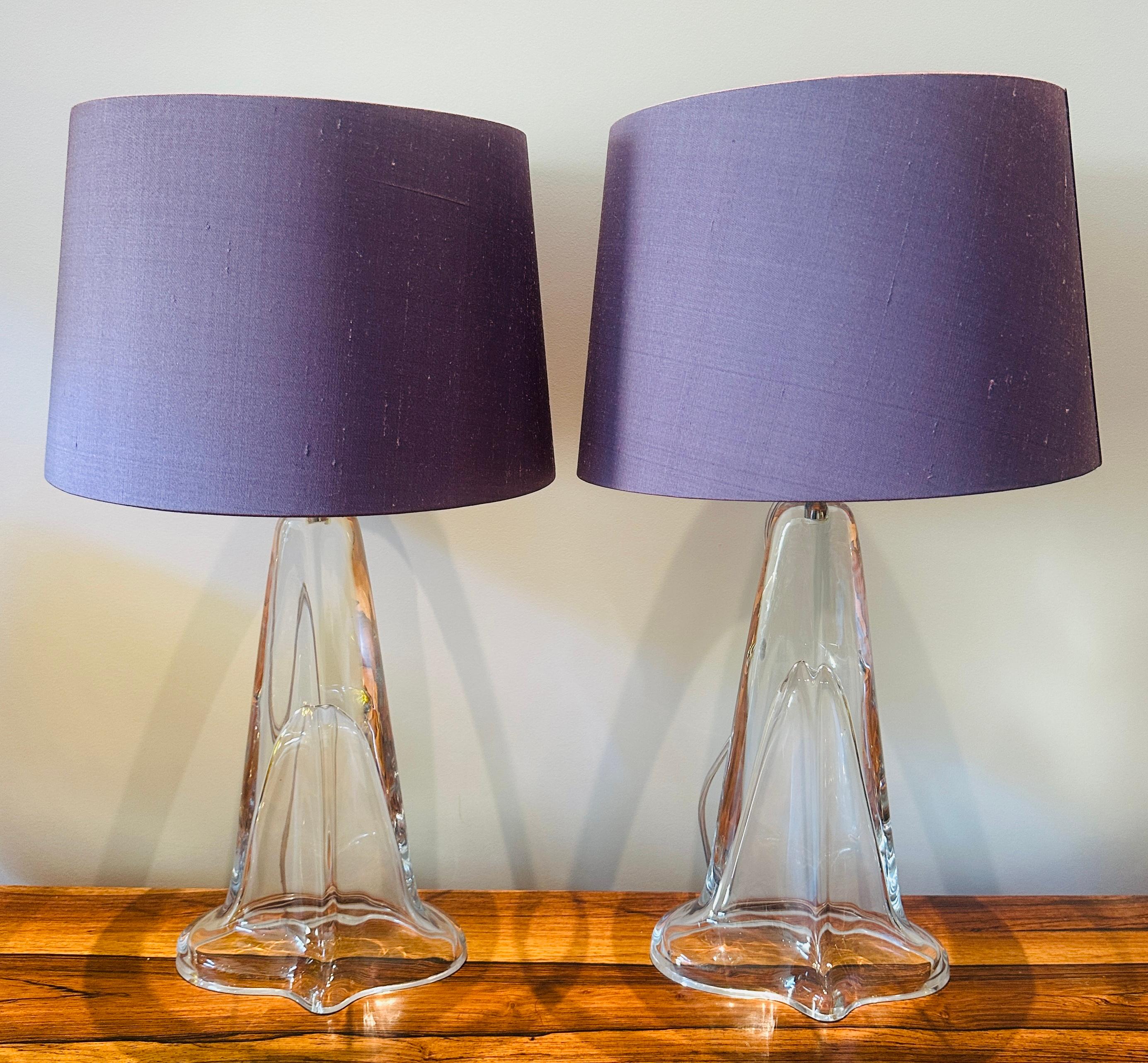 Paire de lampes de table en cristal ovale transparent Peill & Putzler des années 1970 en vente 8