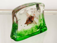 1950s Murano Art Glass Fish Aquarium Sculpture by Riccardo Licata, Cendese