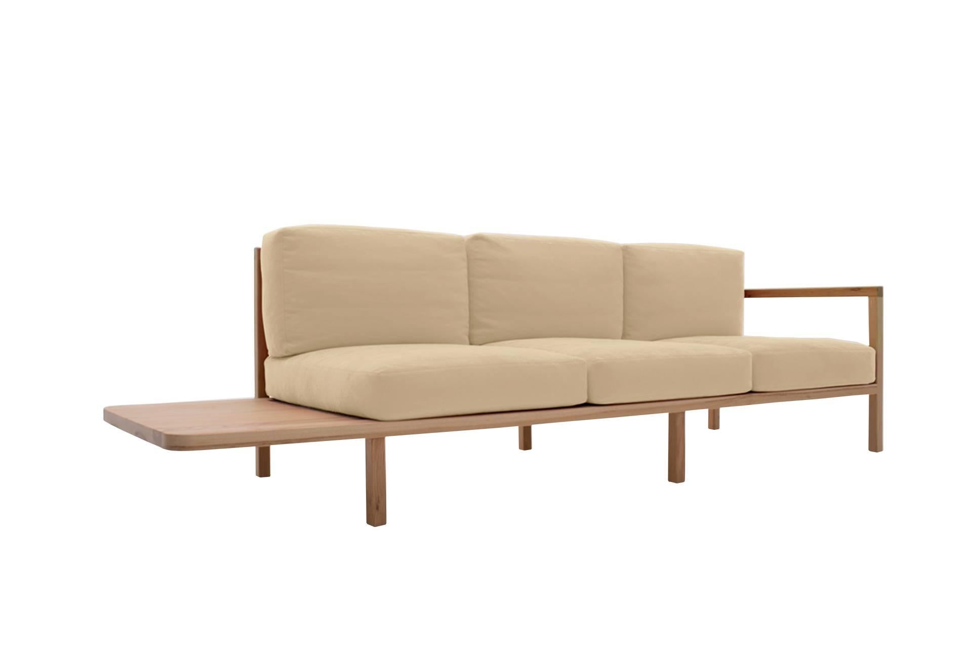 Our Venice sofa takes style cues from both Mid-Century Modern and the California coast. Minimal and elegant, each material is carefully selected, from the Italian linen and hickory frame to the webbing and down-and-feather-fill. Its asymmetrical