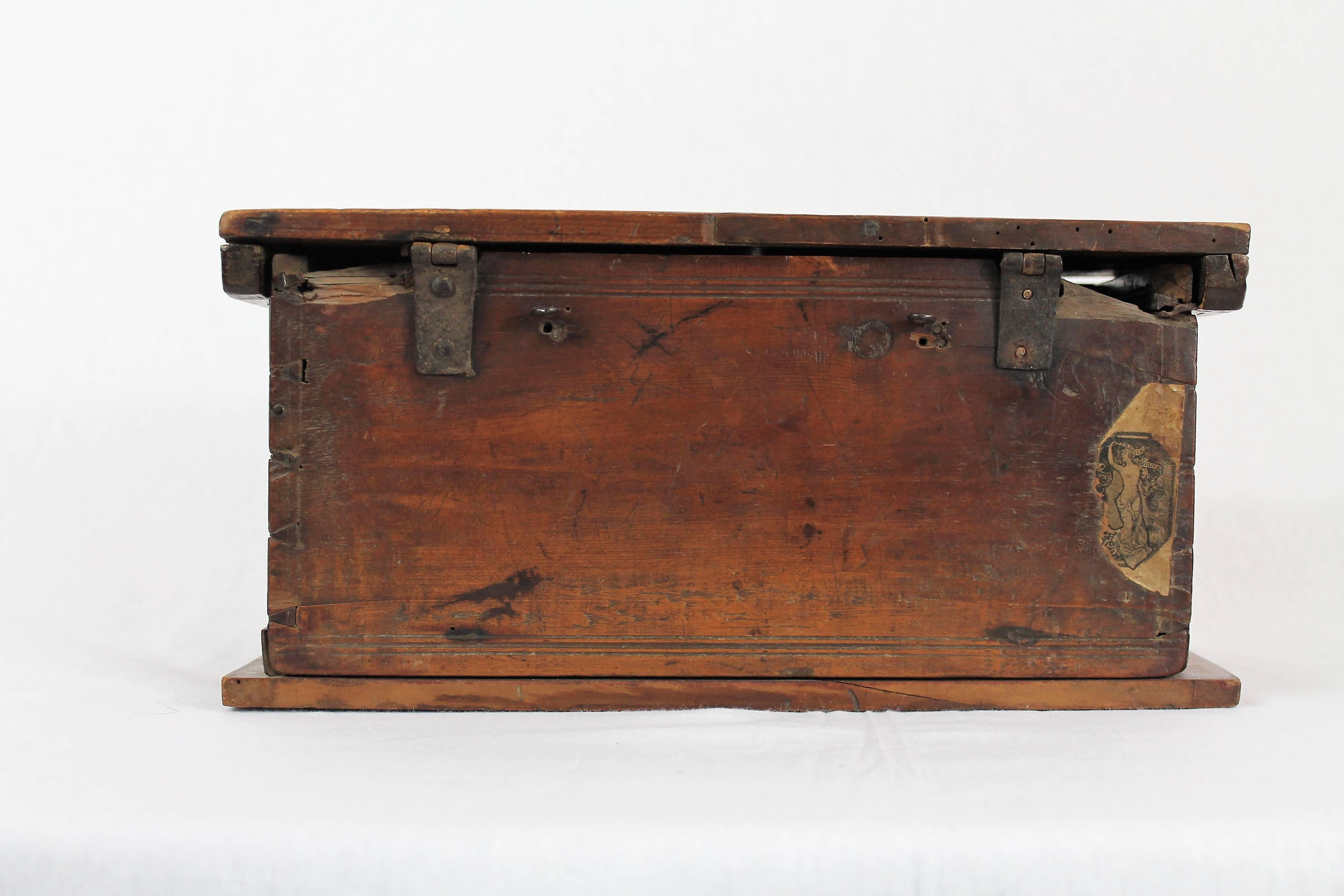 Iron Very Rare Casket Minnekästchen or Box, Germany or Italy, 15th Century For Sale