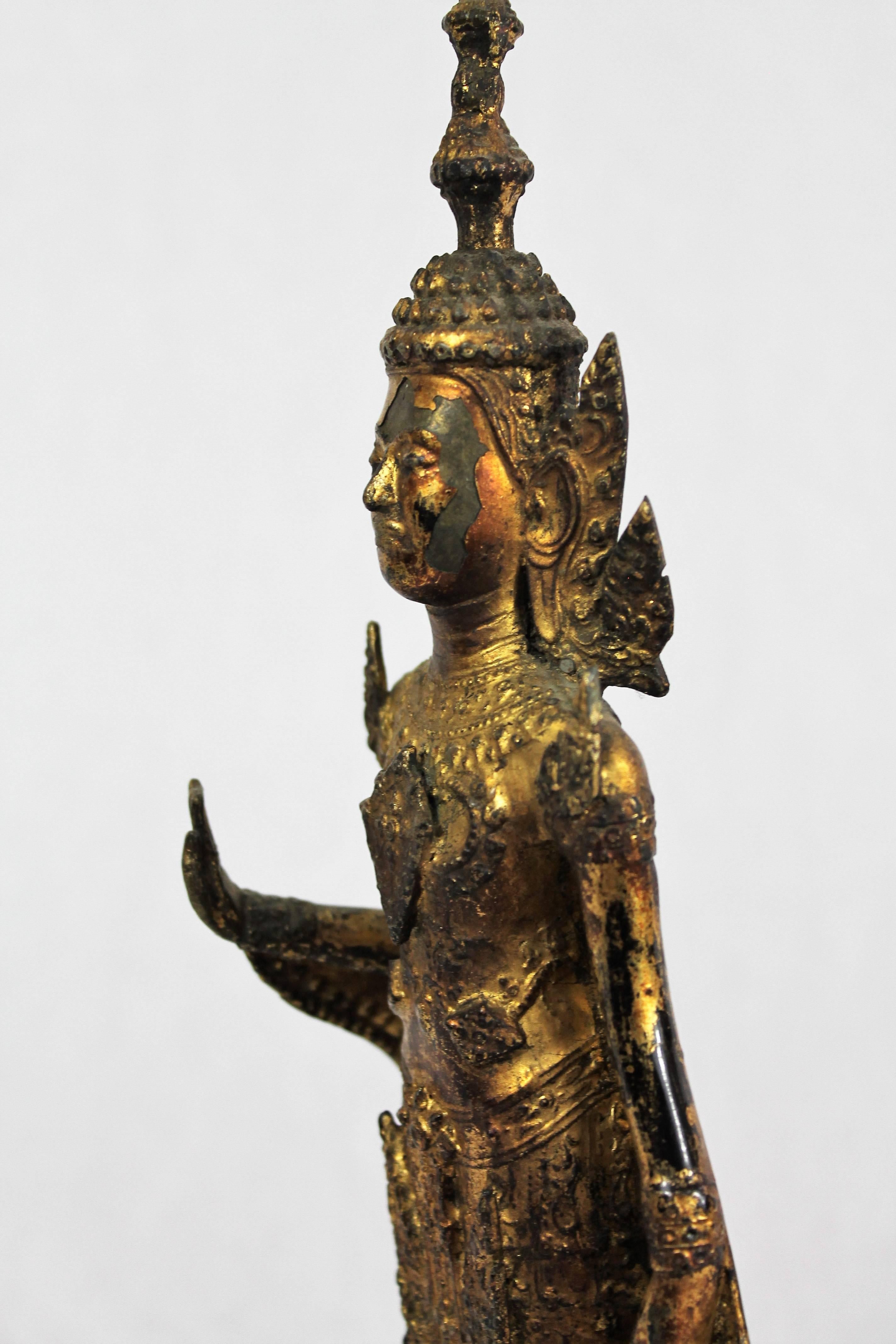 Gilt Rattanakosin Bouddha Guilt-Lacquered Bronze, 19th Century