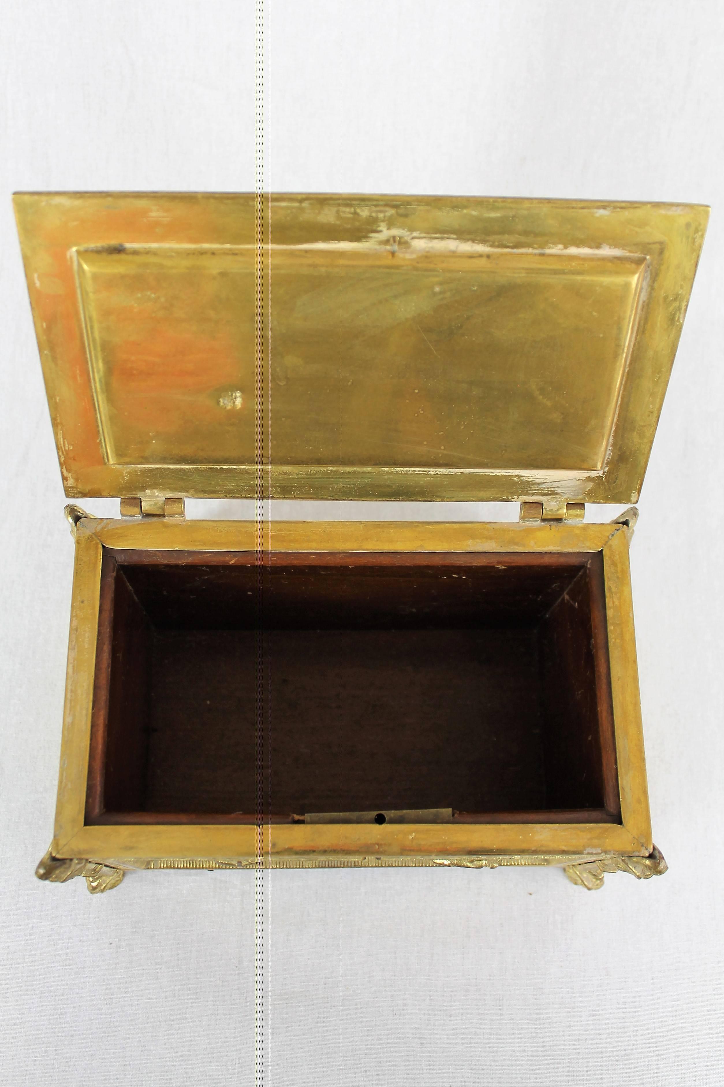 19th Century Renaissance Revival Bronze Jewelry Box with Decoration of Mascaron 1