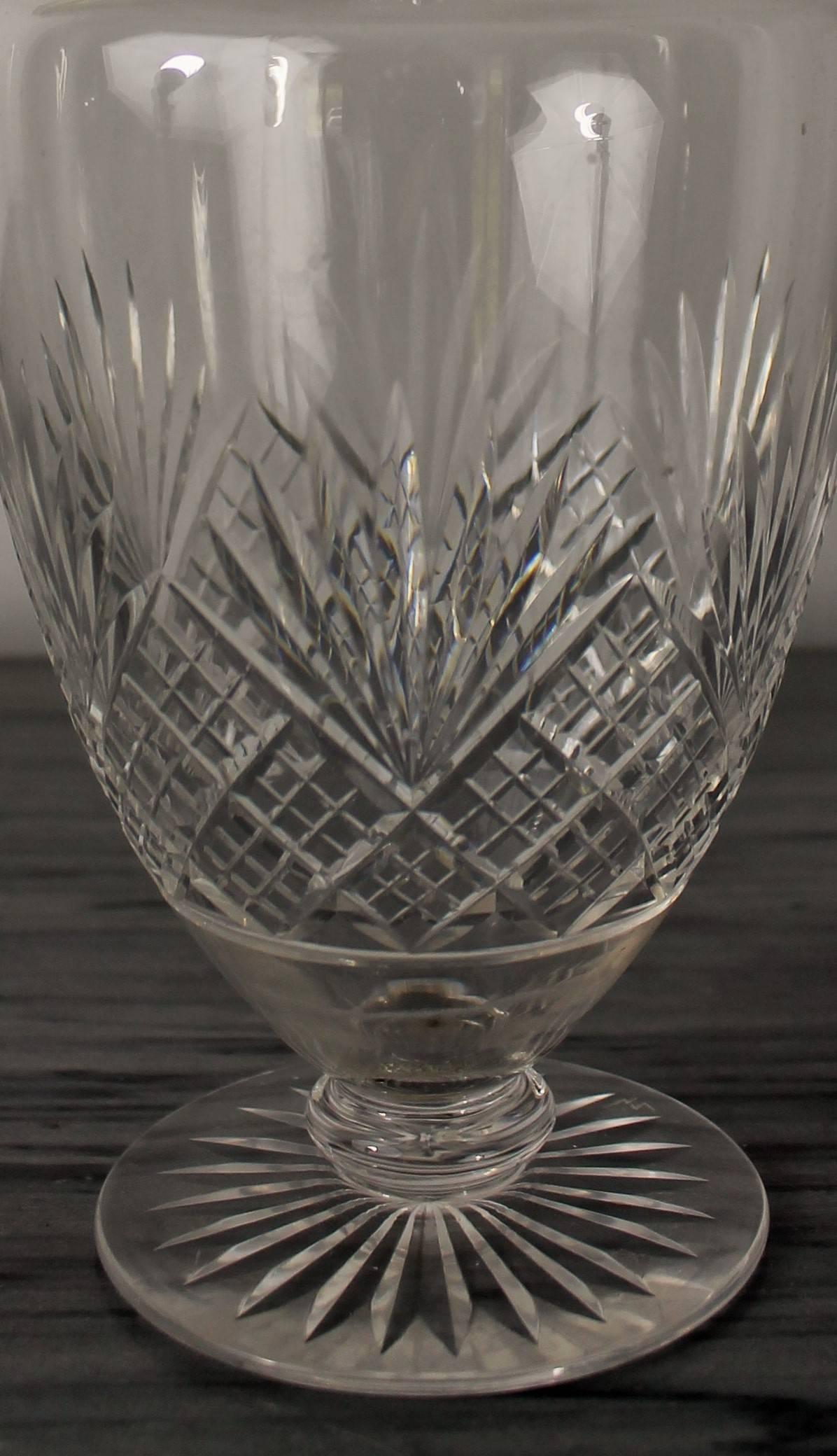 French Wine Carafe in Blown and Engraved Crystal, 19th Century