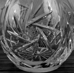 Engraved Crystal Cider Pitcher, jug, pot, carafe - France XIXth XXth