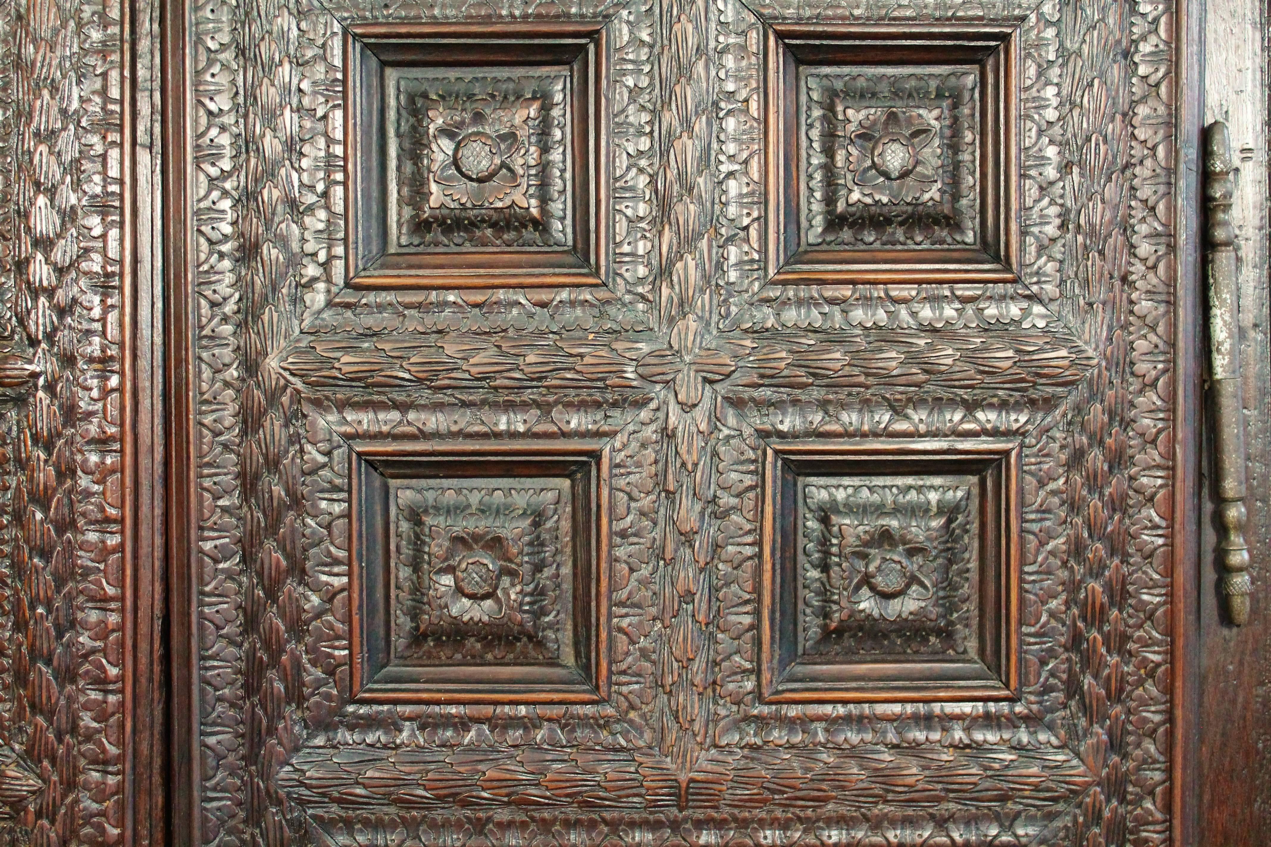 French Exceptional Carved Cabinet, 17th Century