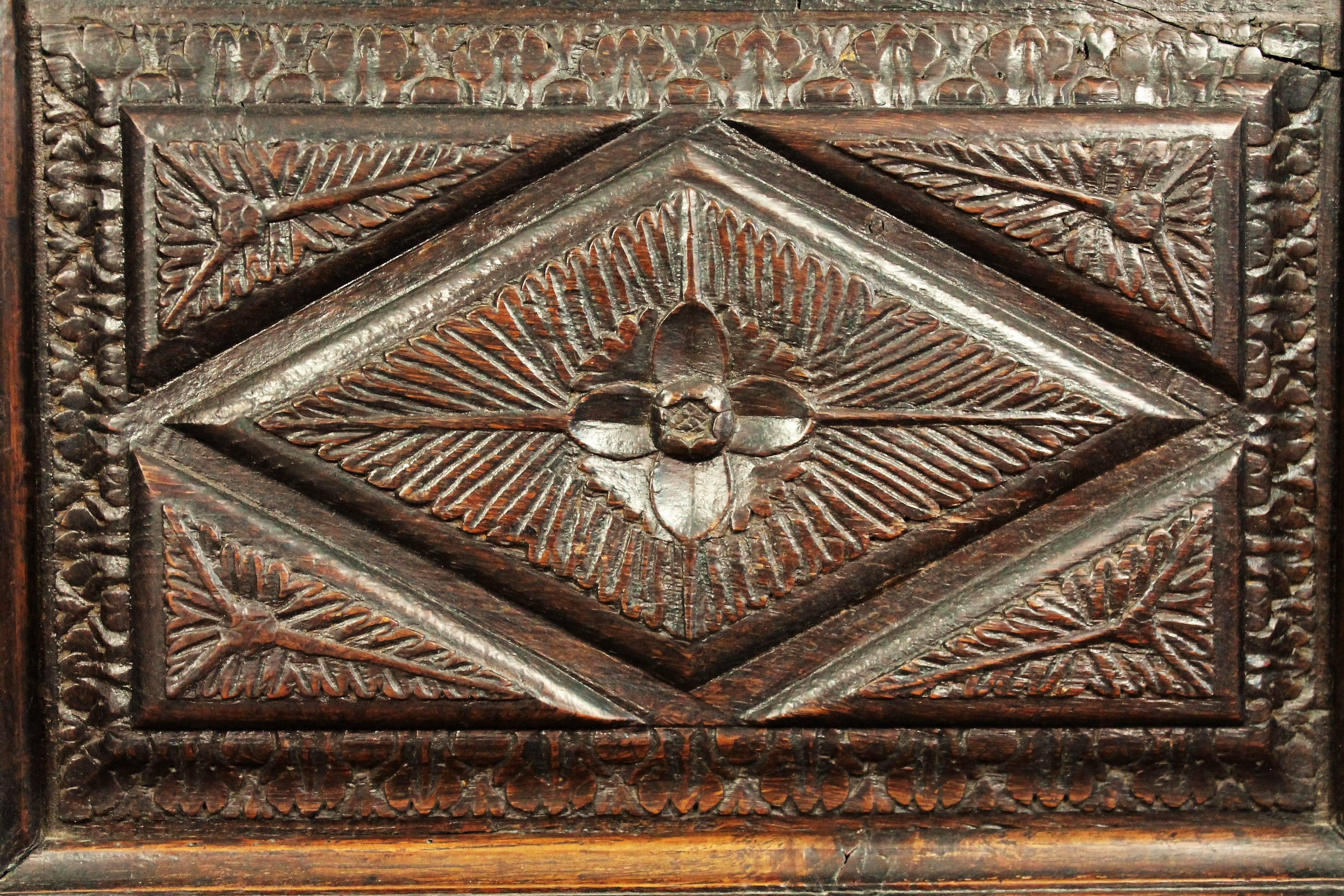 Hand-Carved Exceptional Carved Cabinet, 17th Century
