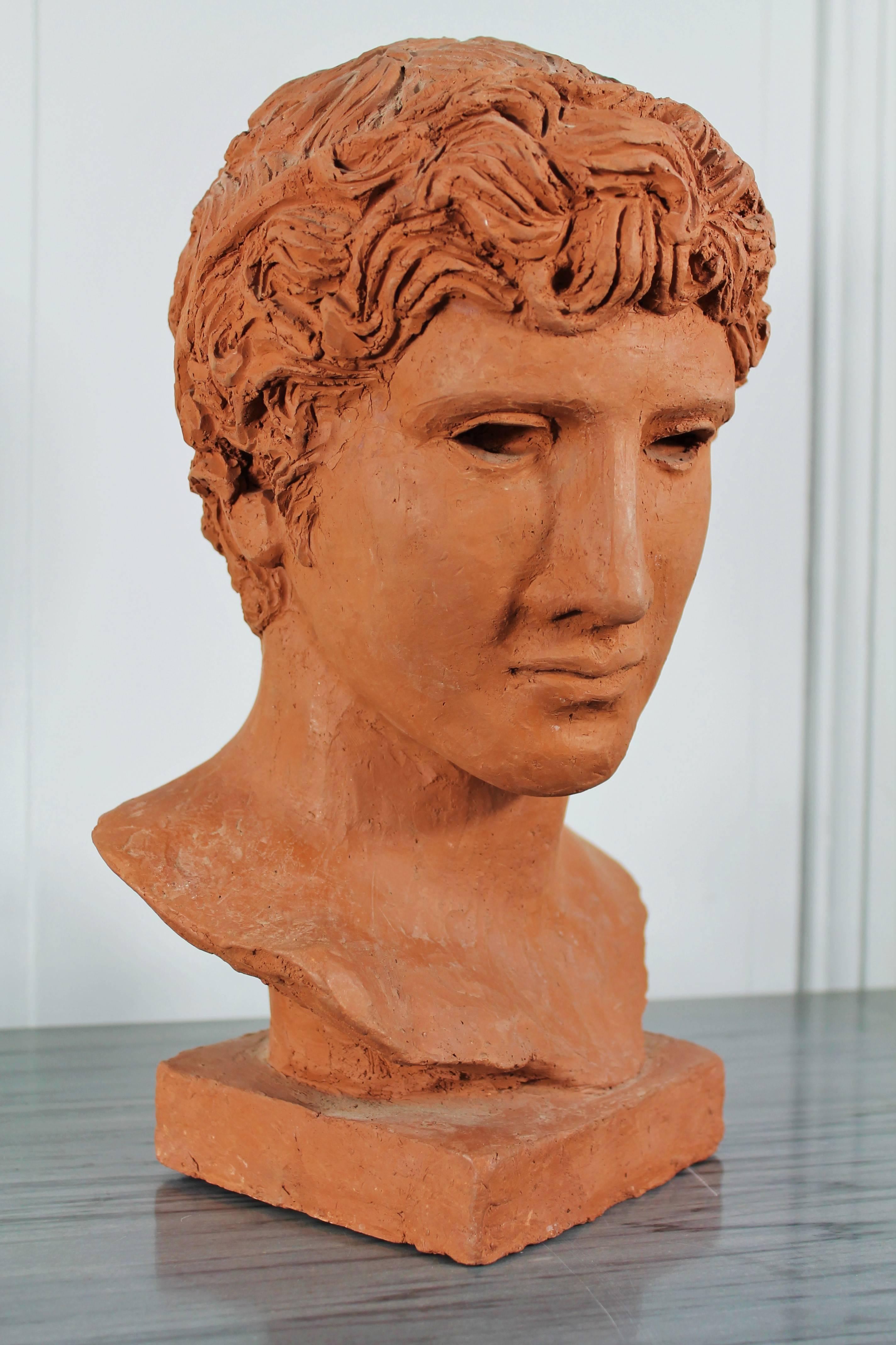 Bust of a Young Man, Antique Ephebe by Morin Dry 1