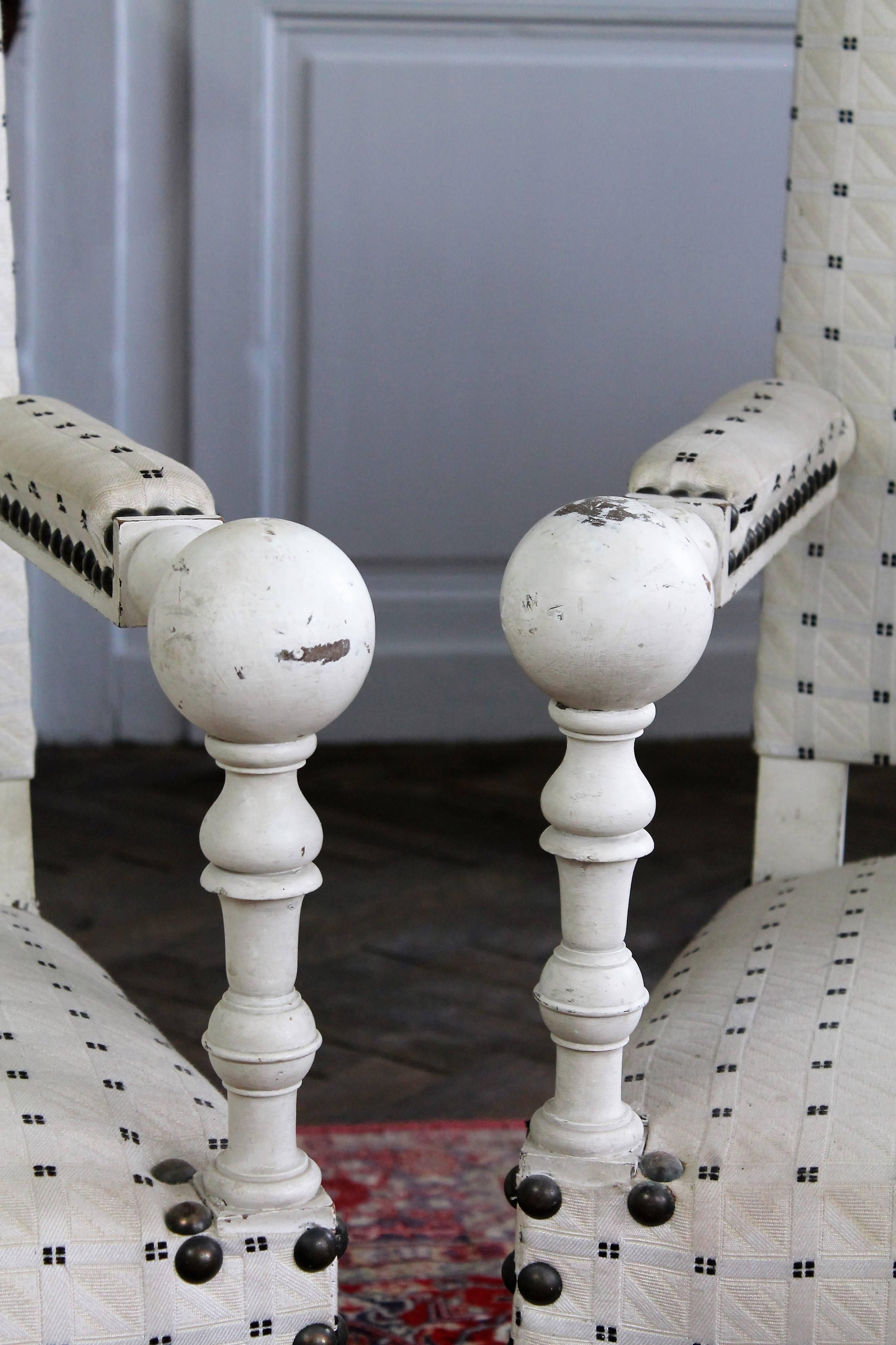 Wood Pair of 19th Century Louis XIII Style Armchairs France For Sale