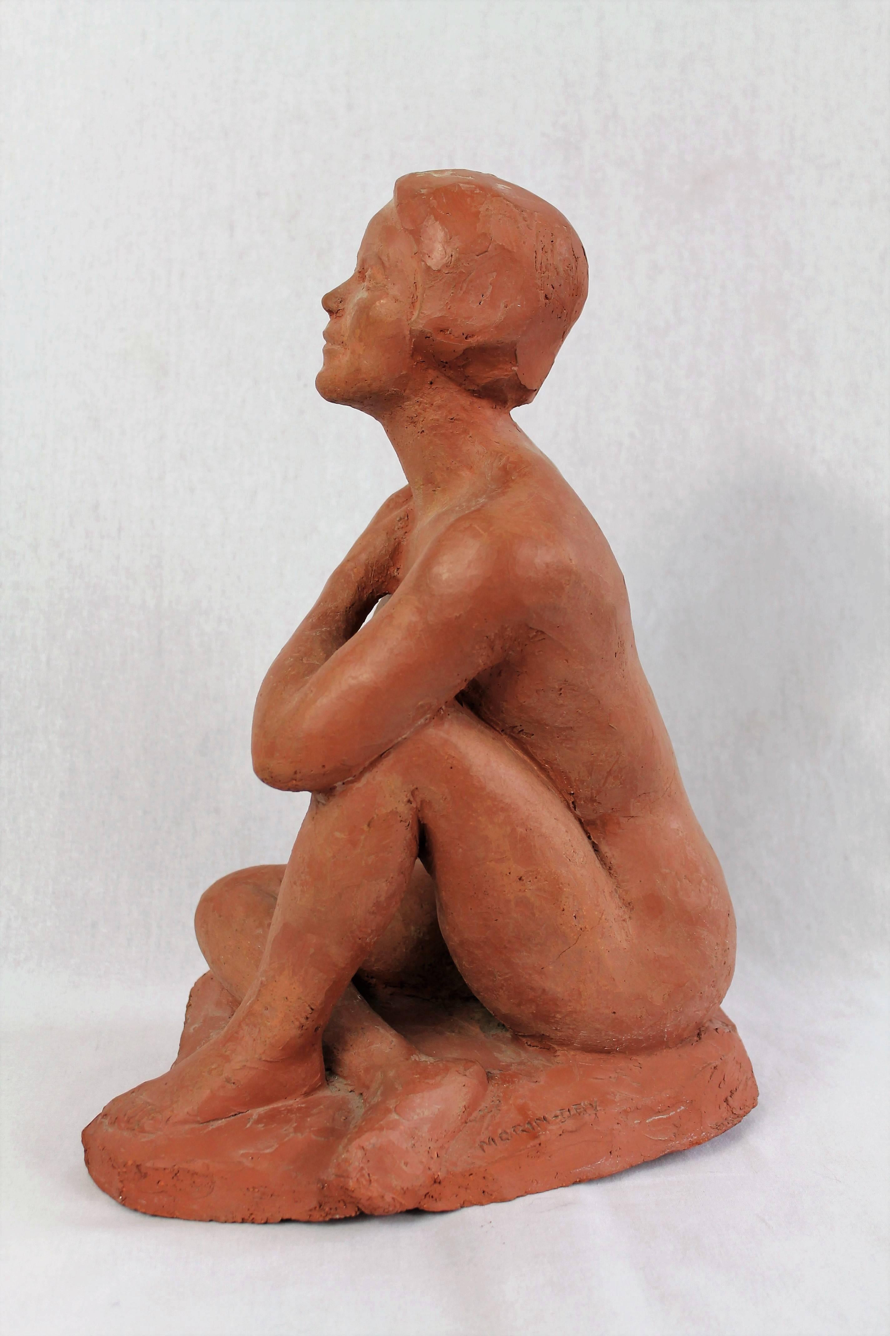 Nude Seated Woman Terracotta, by Dry Morin 1940-1950 France For Sale 4
