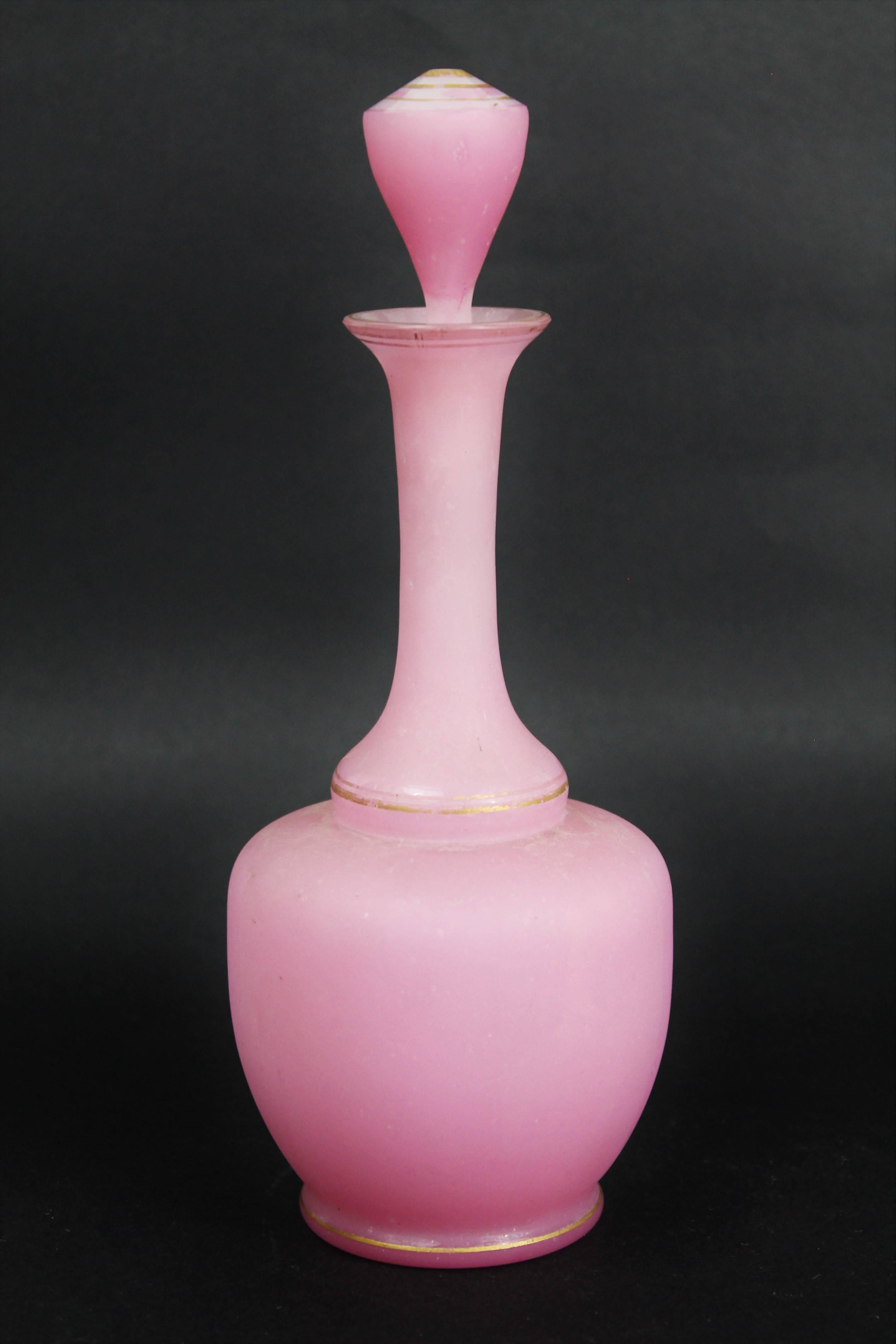 Napoleon III Pink Opaline Glass Alcool Carafe 1