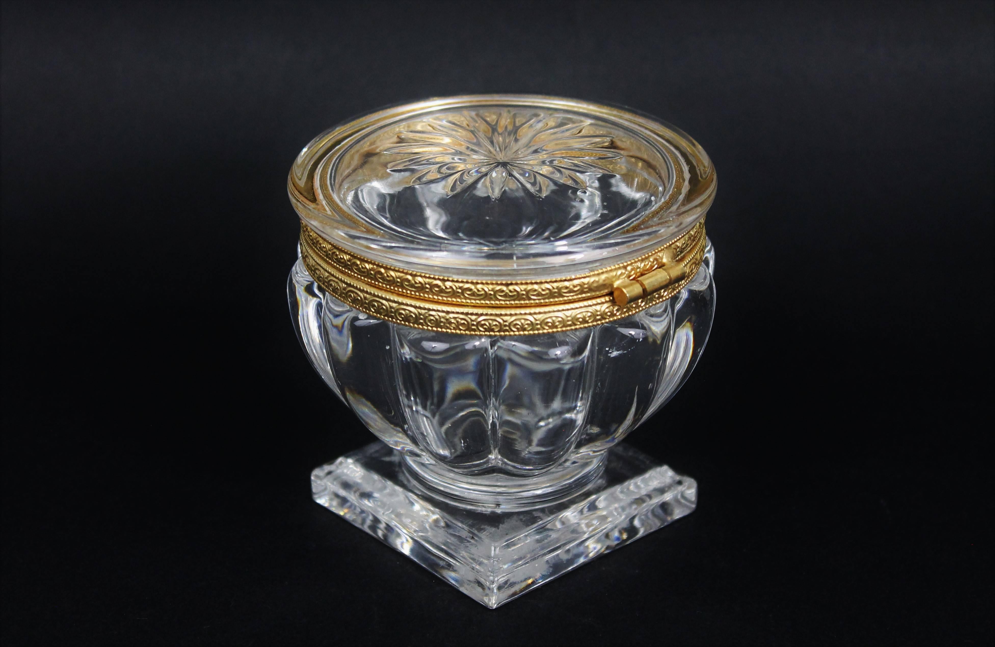 20th Century Crystal Godron Candy Box, circa 1900